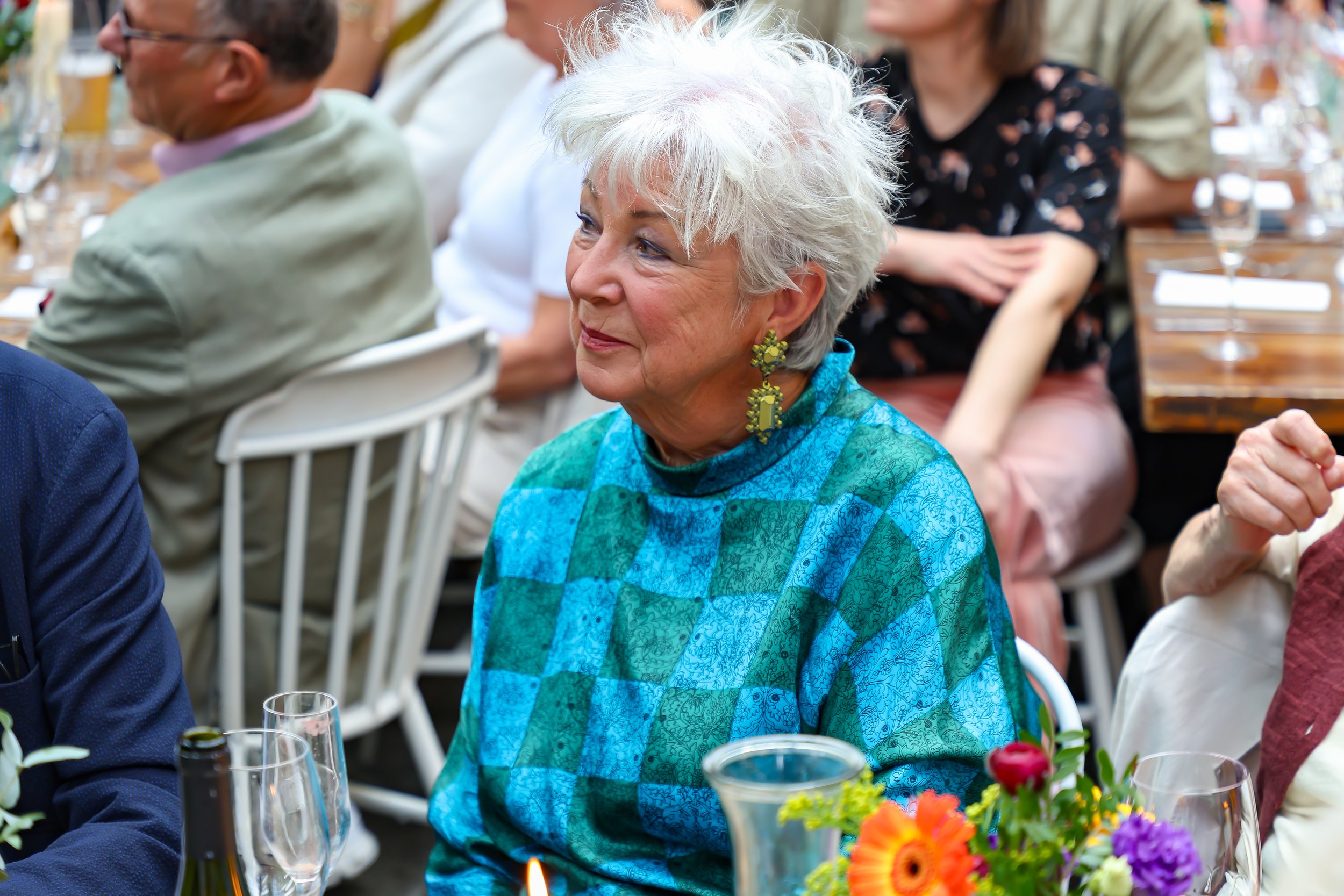 Listen and enjoying attentively to Baruch on 2026-May 3 Rhoda & Baruch 50th Wedding Anniversary.