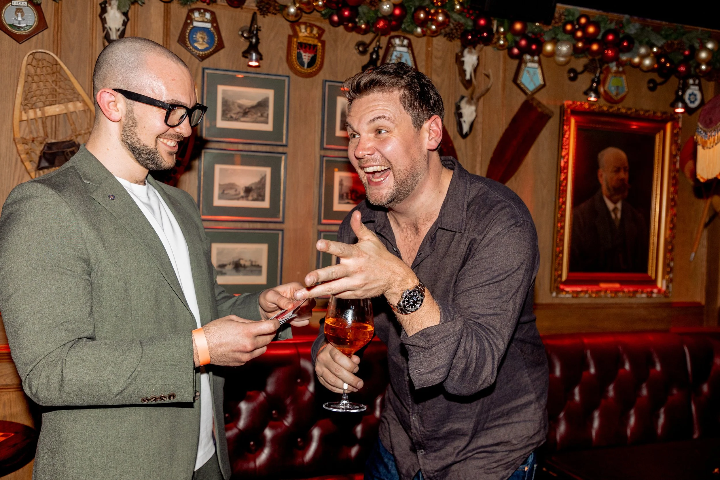 Personal magic moment during corporate entertainment.