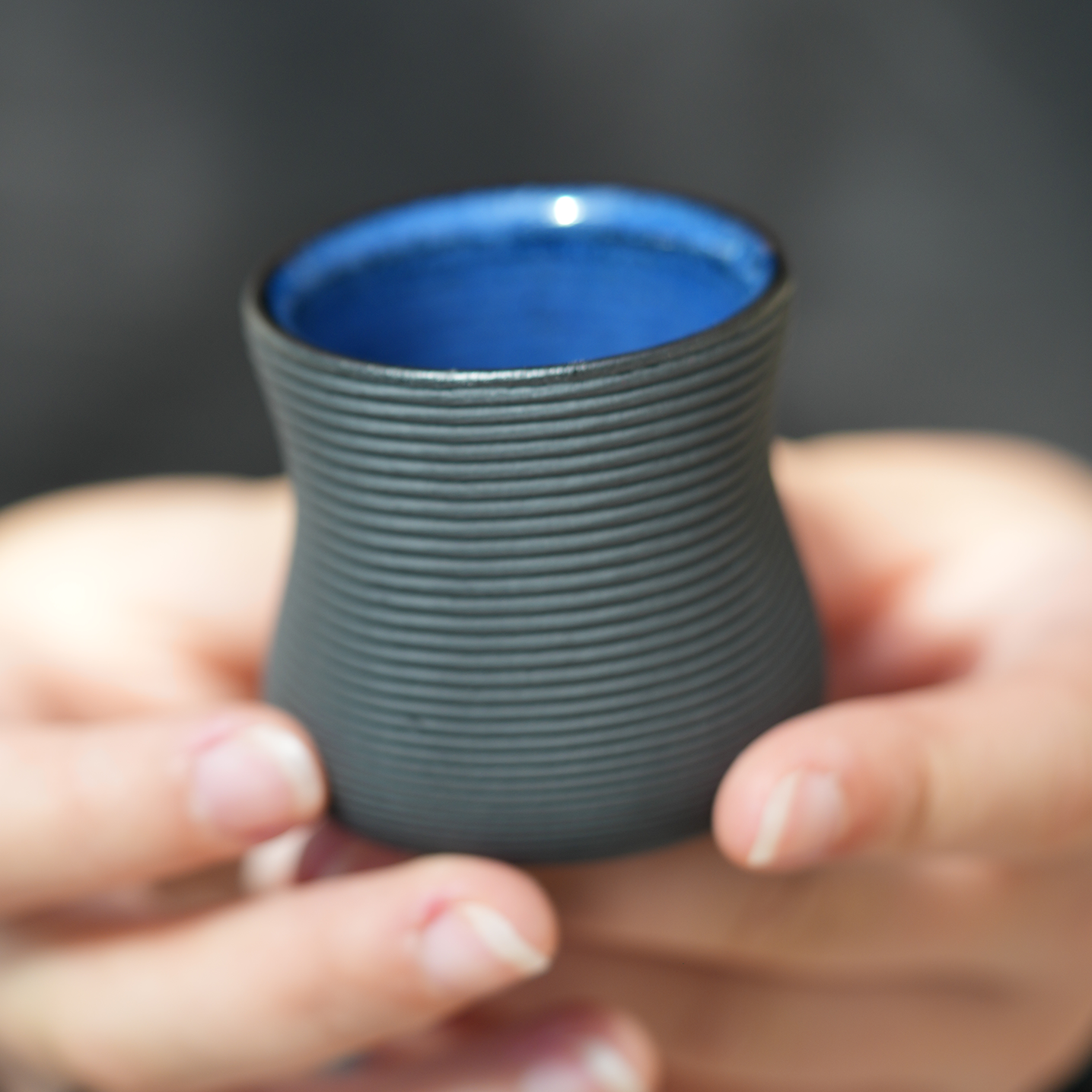 Set Of Two Contour Mini Cups in Koke Blue