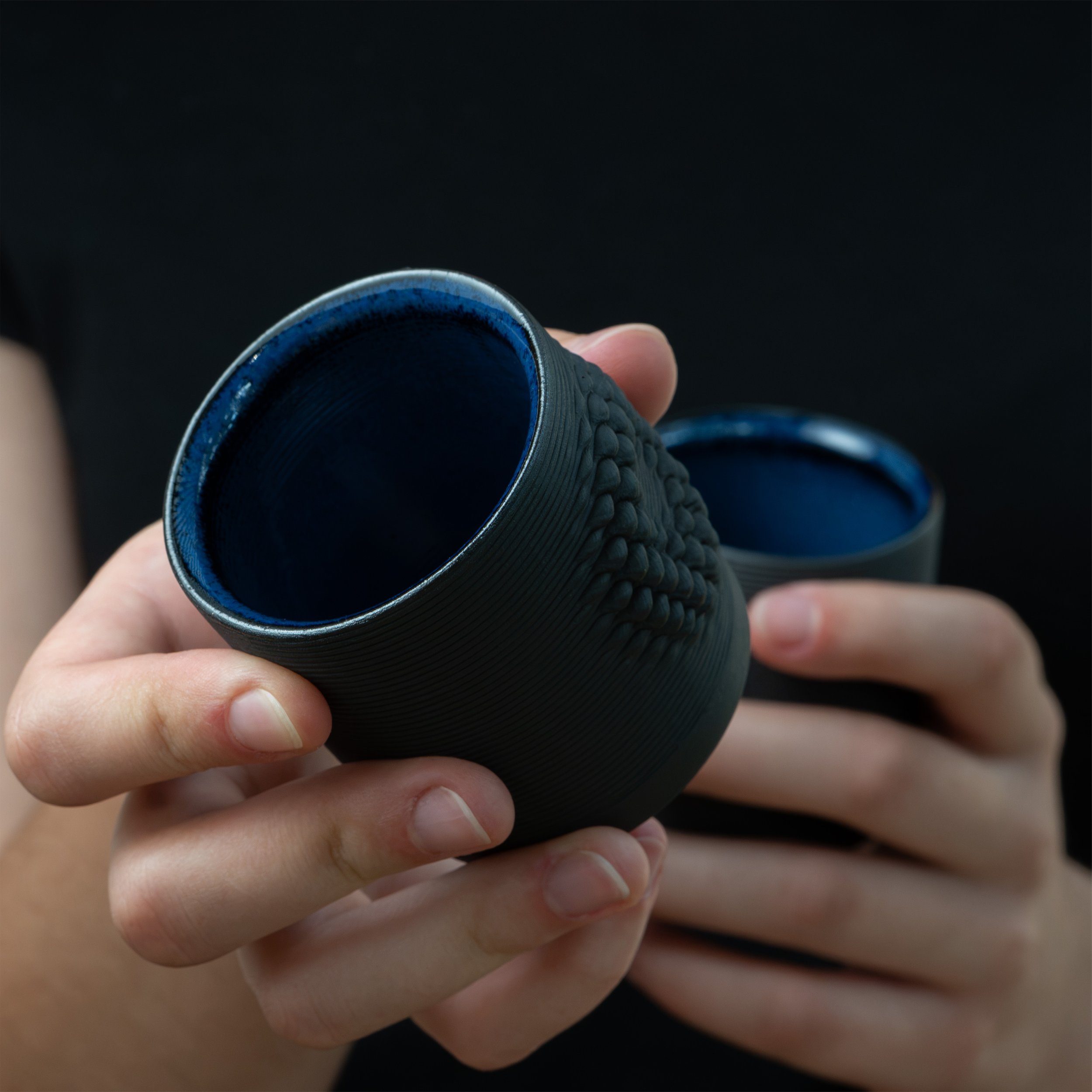 Ring Coffee Cups in Koke Blue