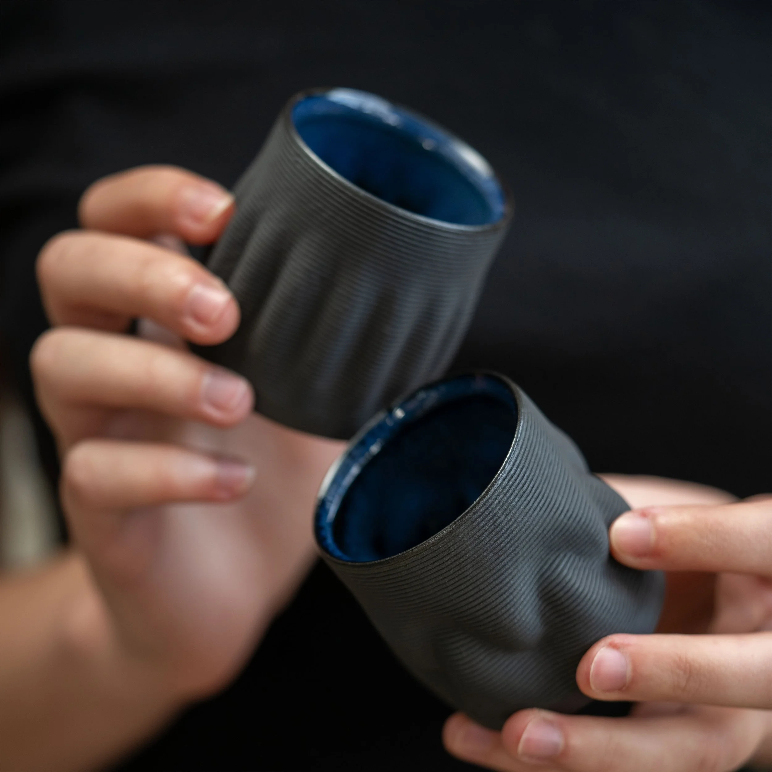 Set Of Two Coffee Cups in Koke Blue