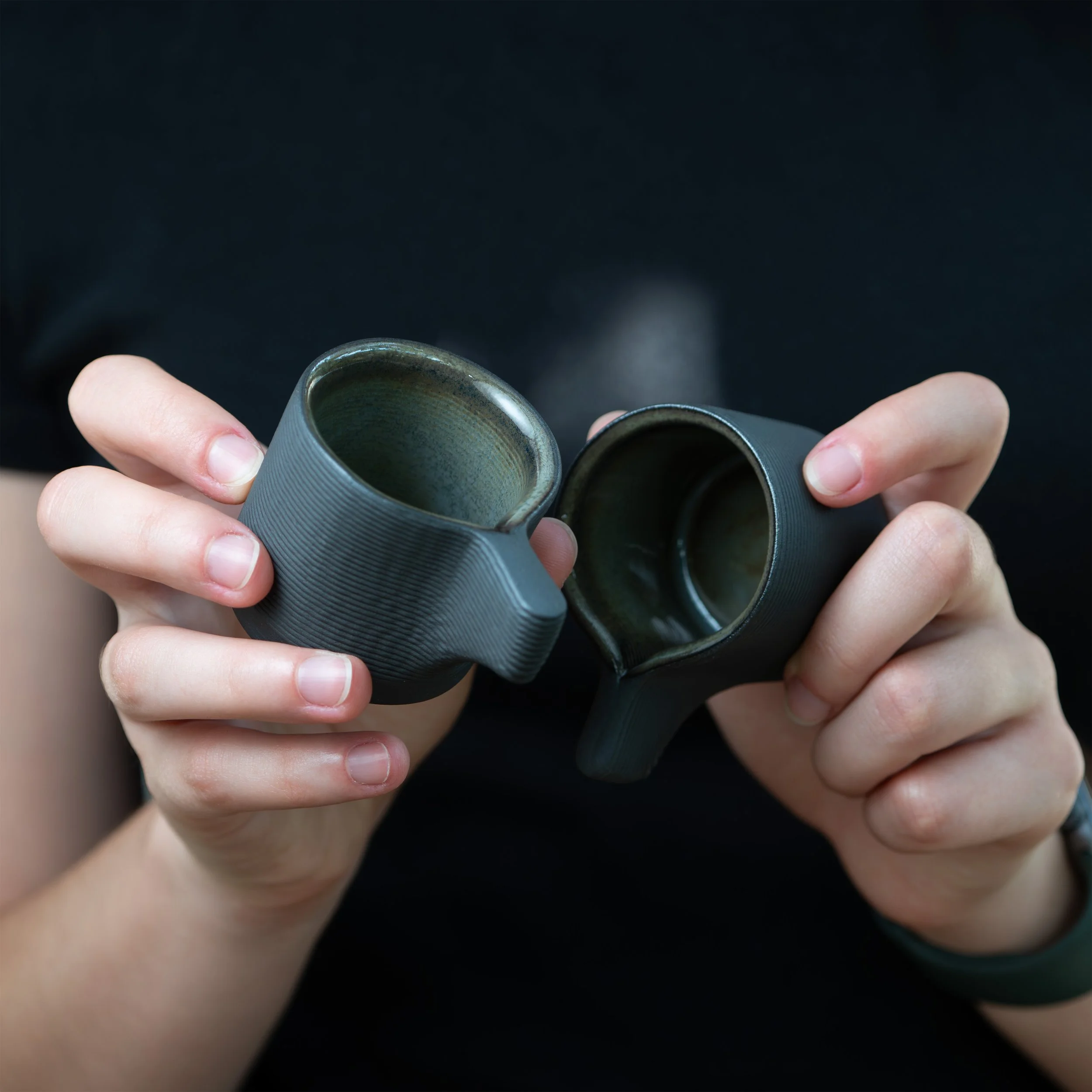 Set Of Two Espresso Cups in Olive Ash