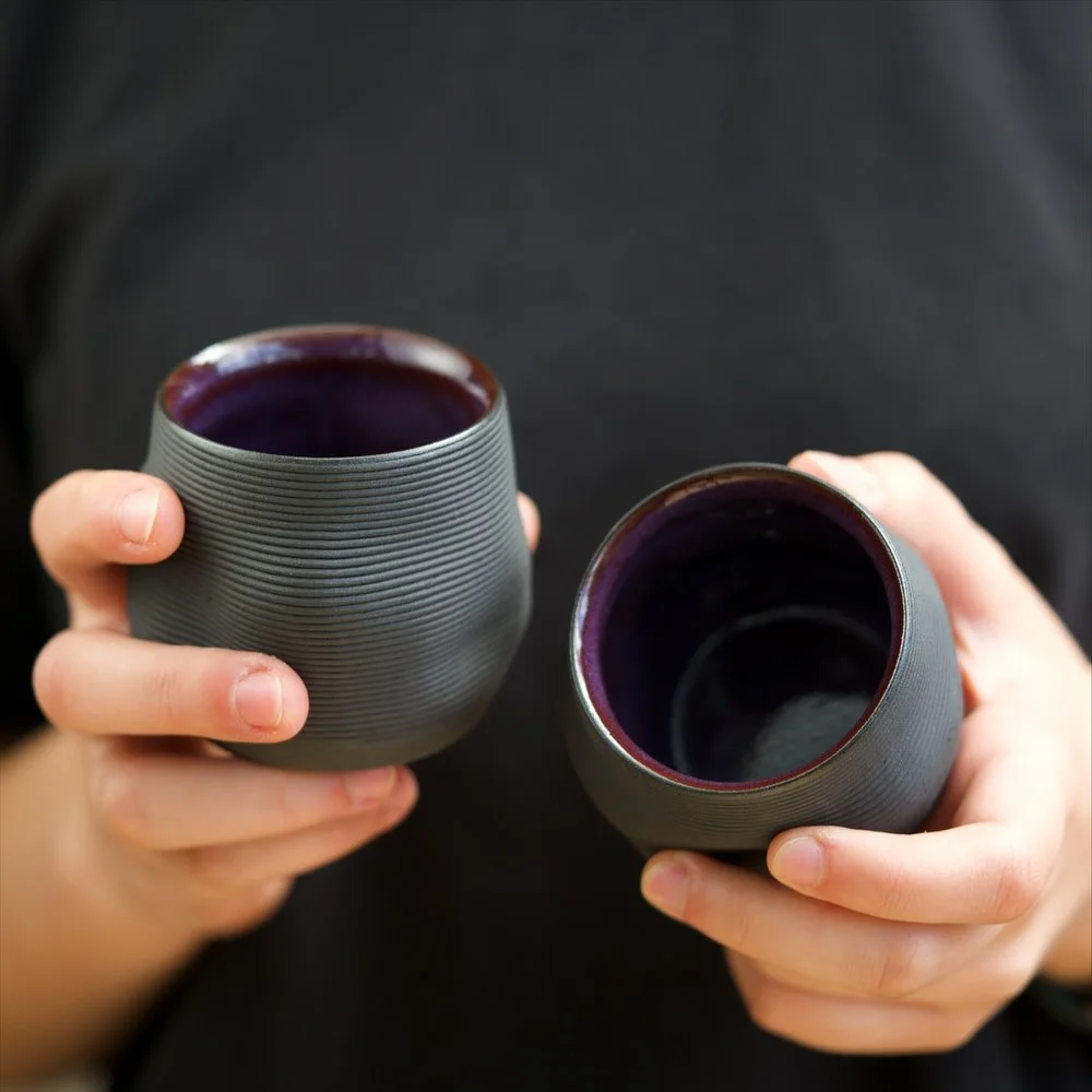 C0042 Set of Two Organic Cortado Cups in Purple Iris