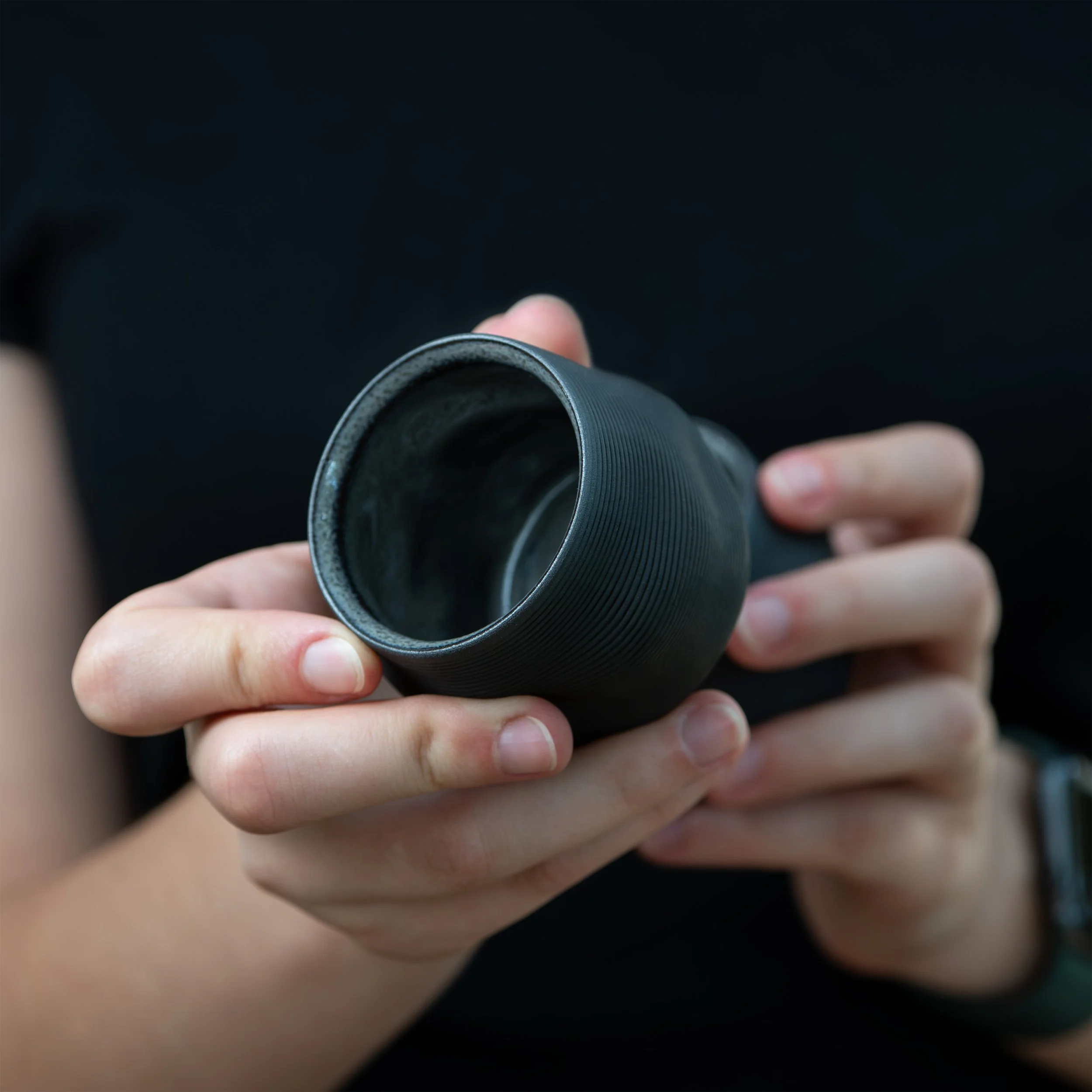 Set Of Two Organic Espresso Cups in Lunar Grey
