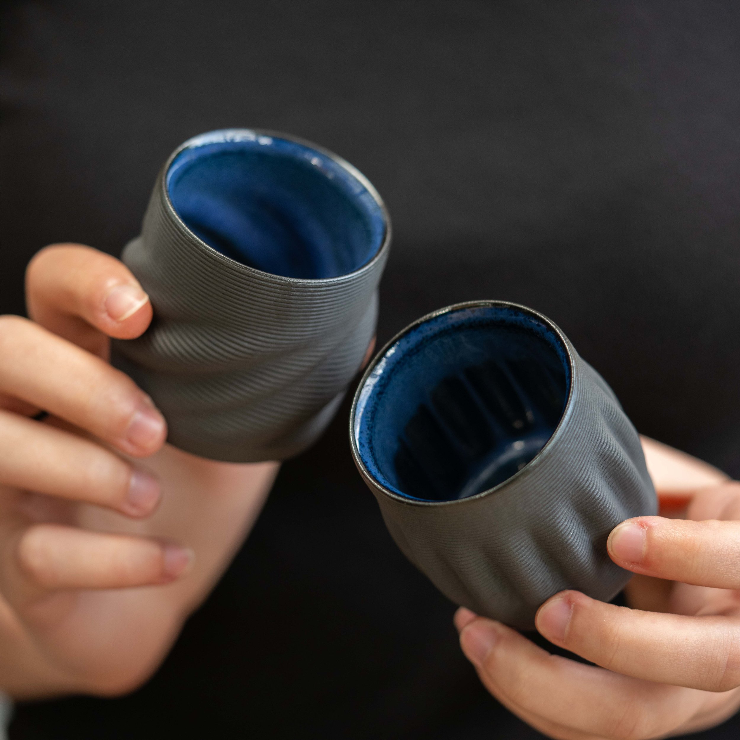 Set Of Two Coffee Cups in Koke Blue