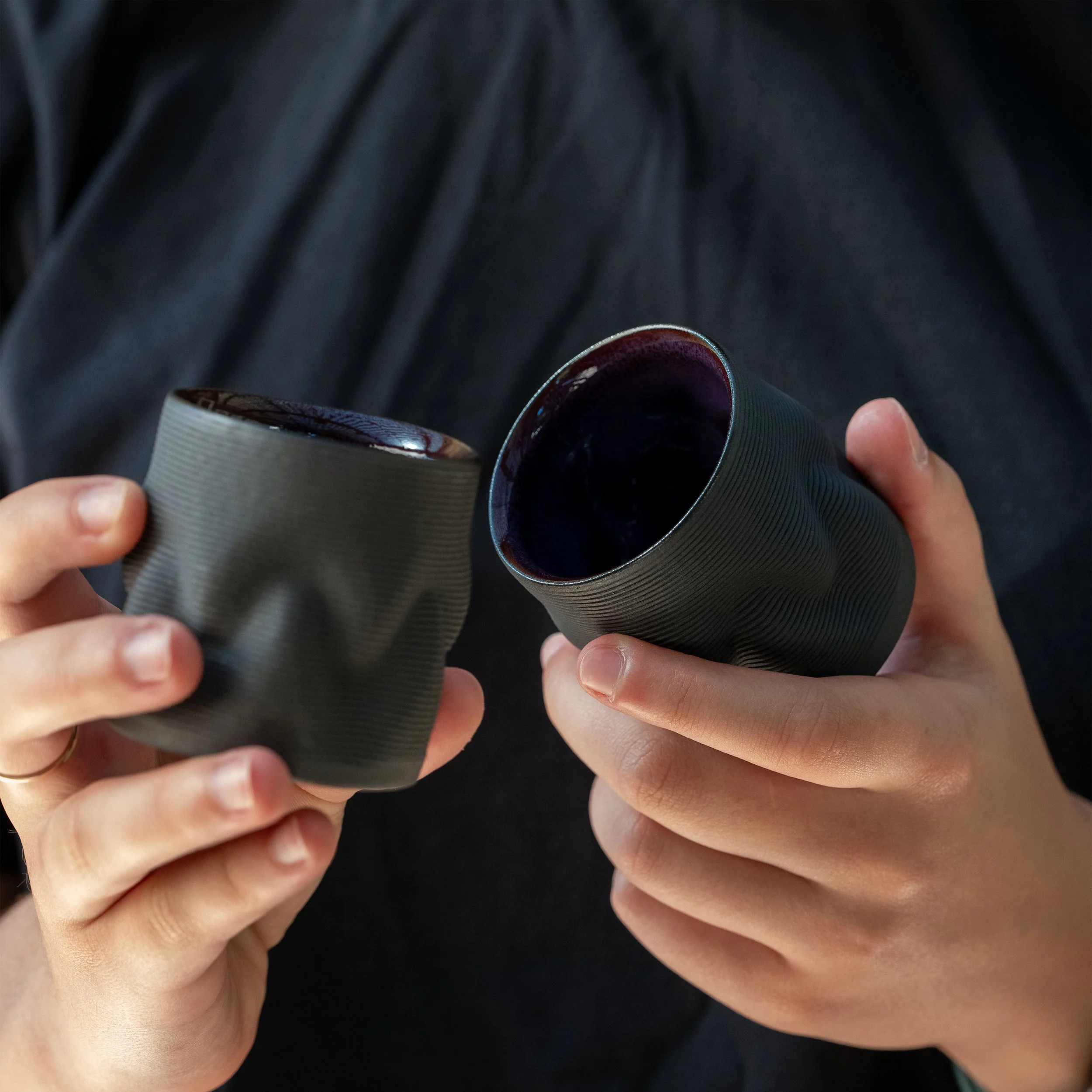Set Of Two Coffee Cups in Purple Iris 2