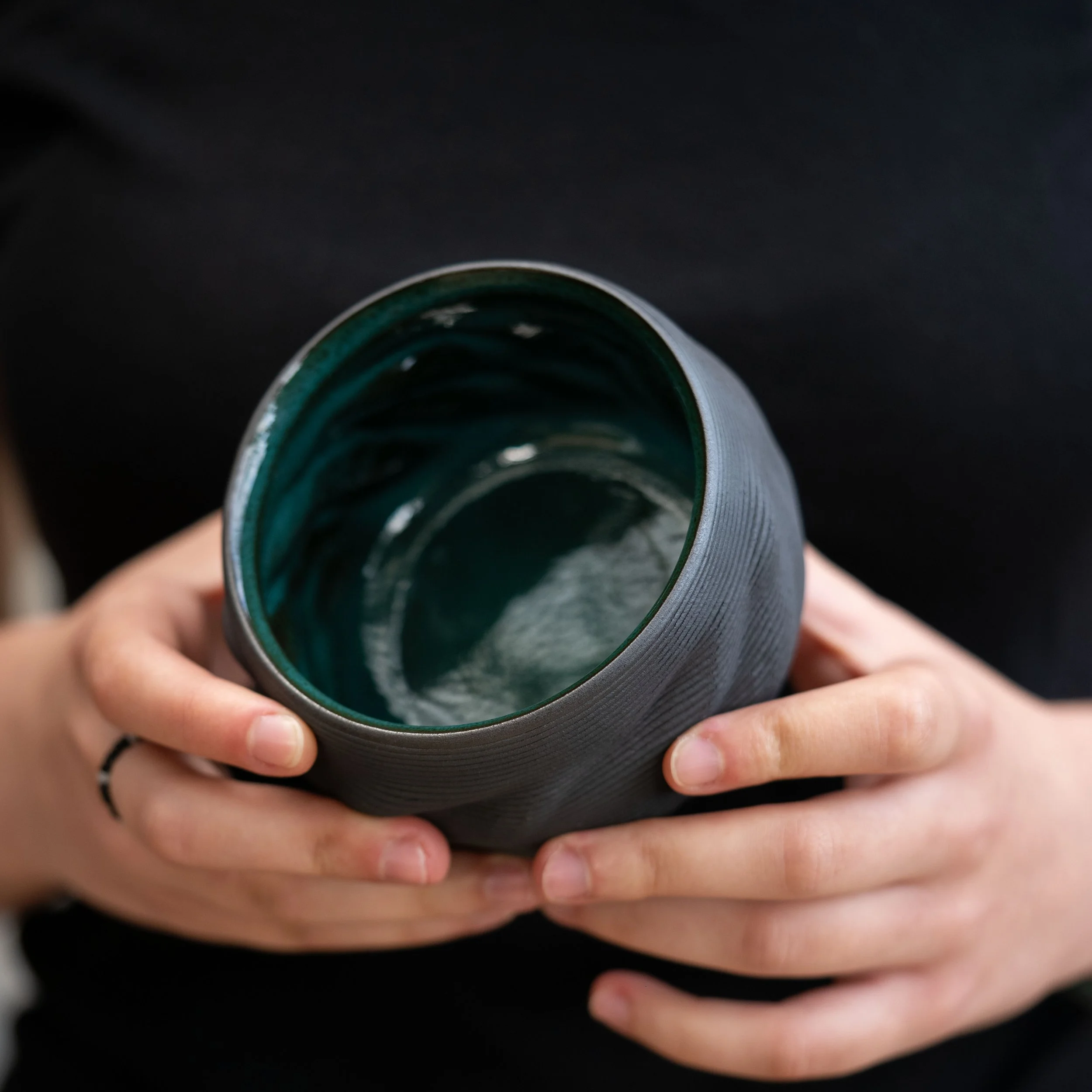 Organic Latte Coffee Cup in Forest Green