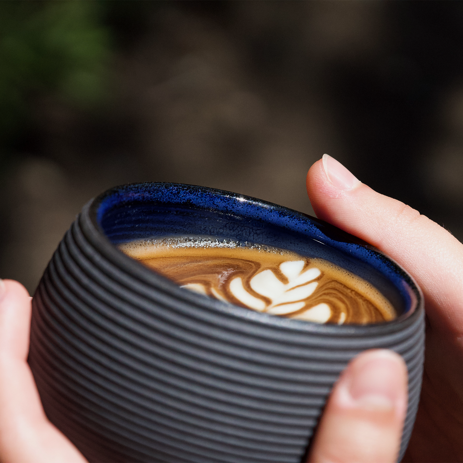 Latte Coffee Cup in Koke Blue