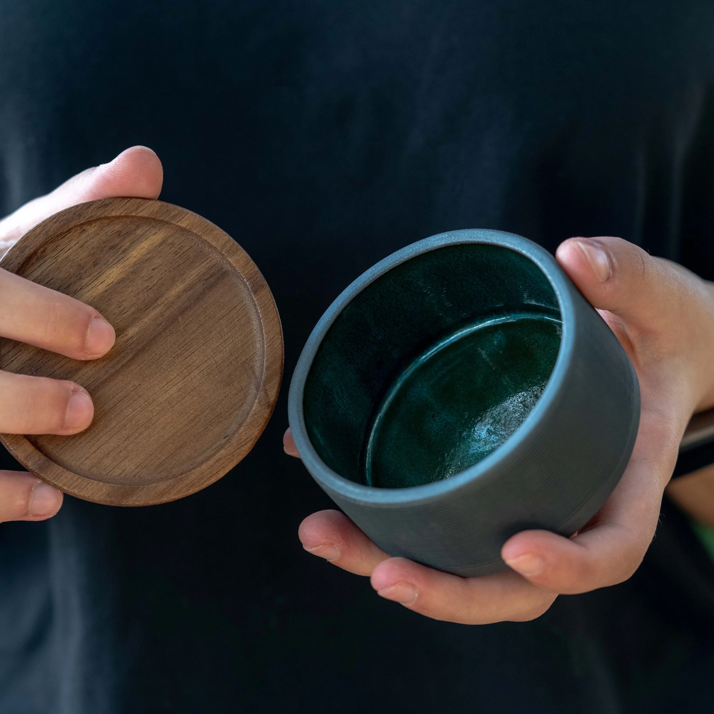 CR011 -  Ceramic Jar in Forest Green