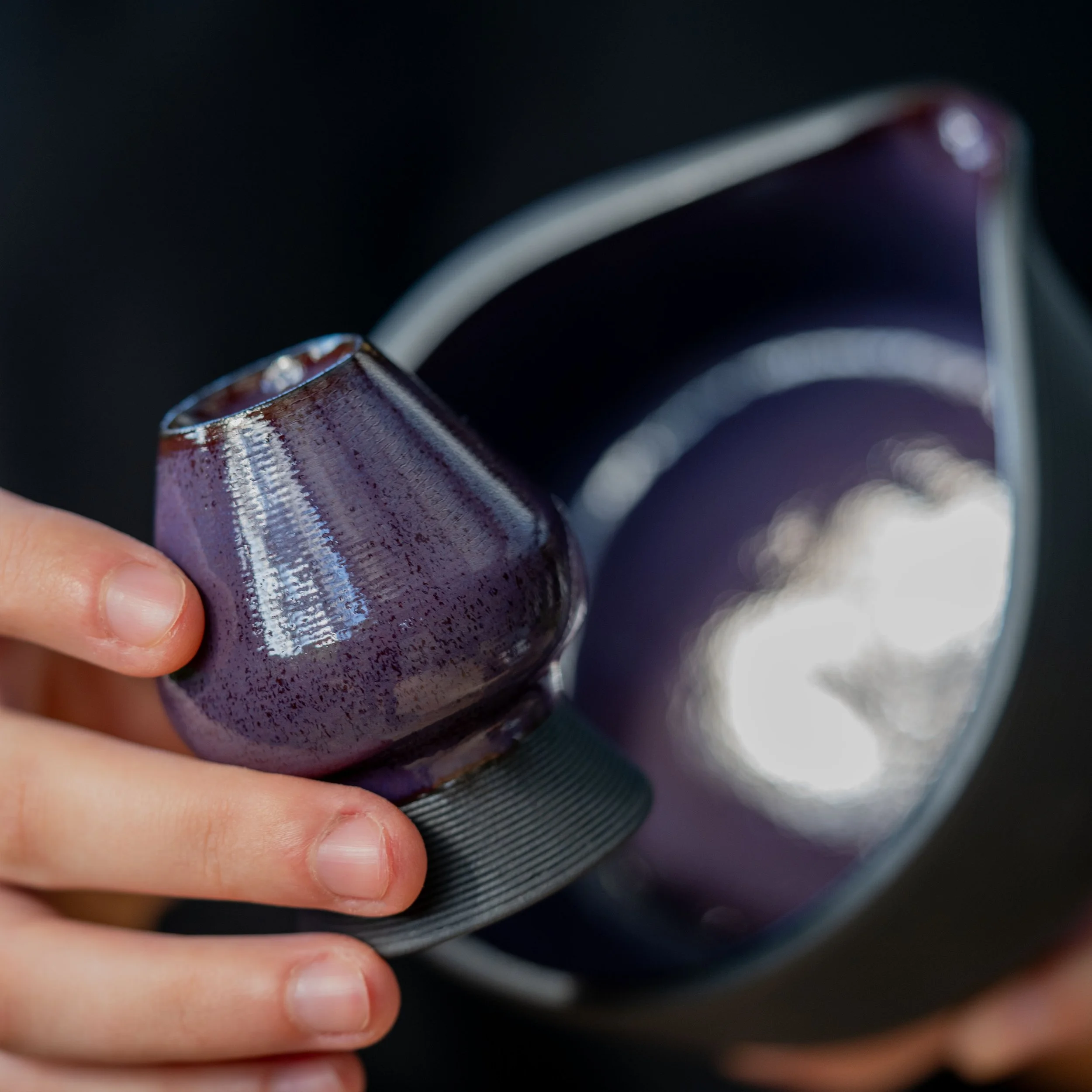 Matcha Bowl Set in Purple Iris