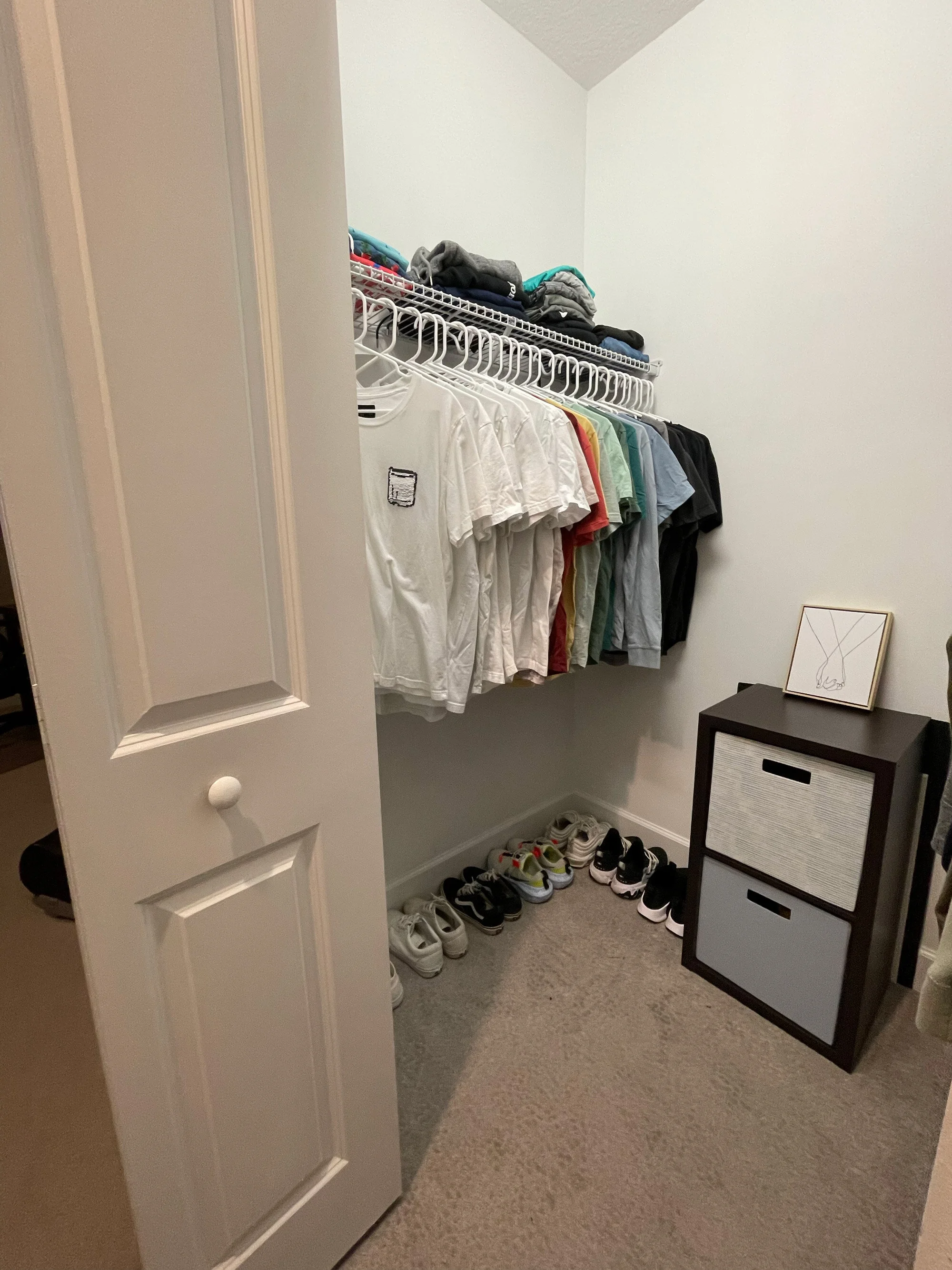 Teenage boy's closet after