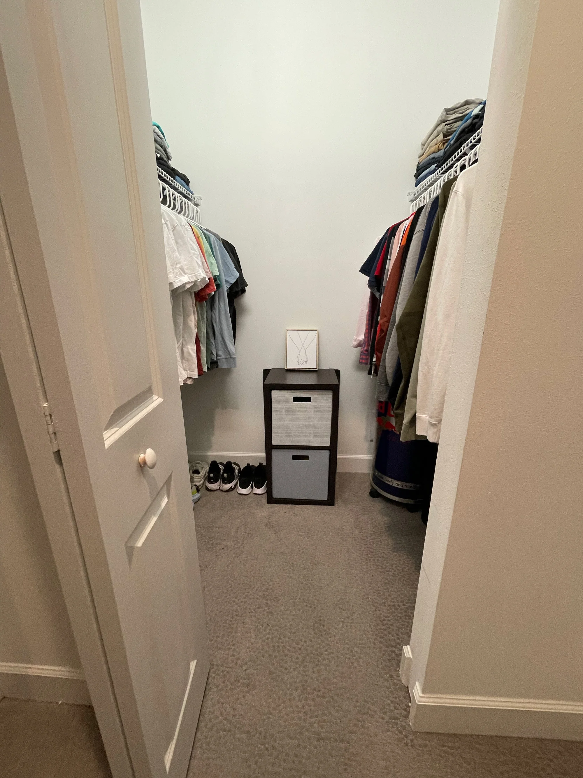 Teenage boy's closet after