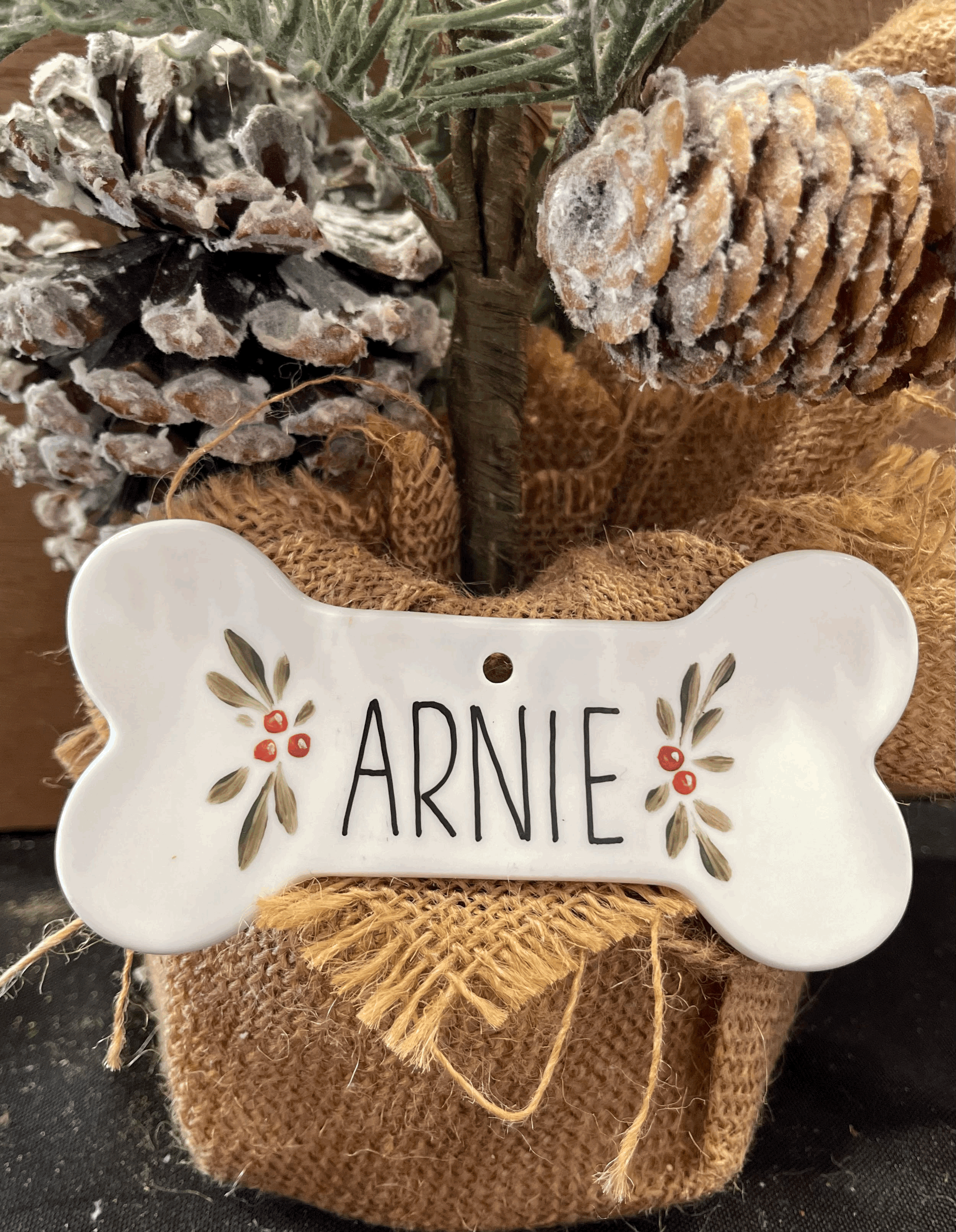 Ceramic Dog Bone Ornament
