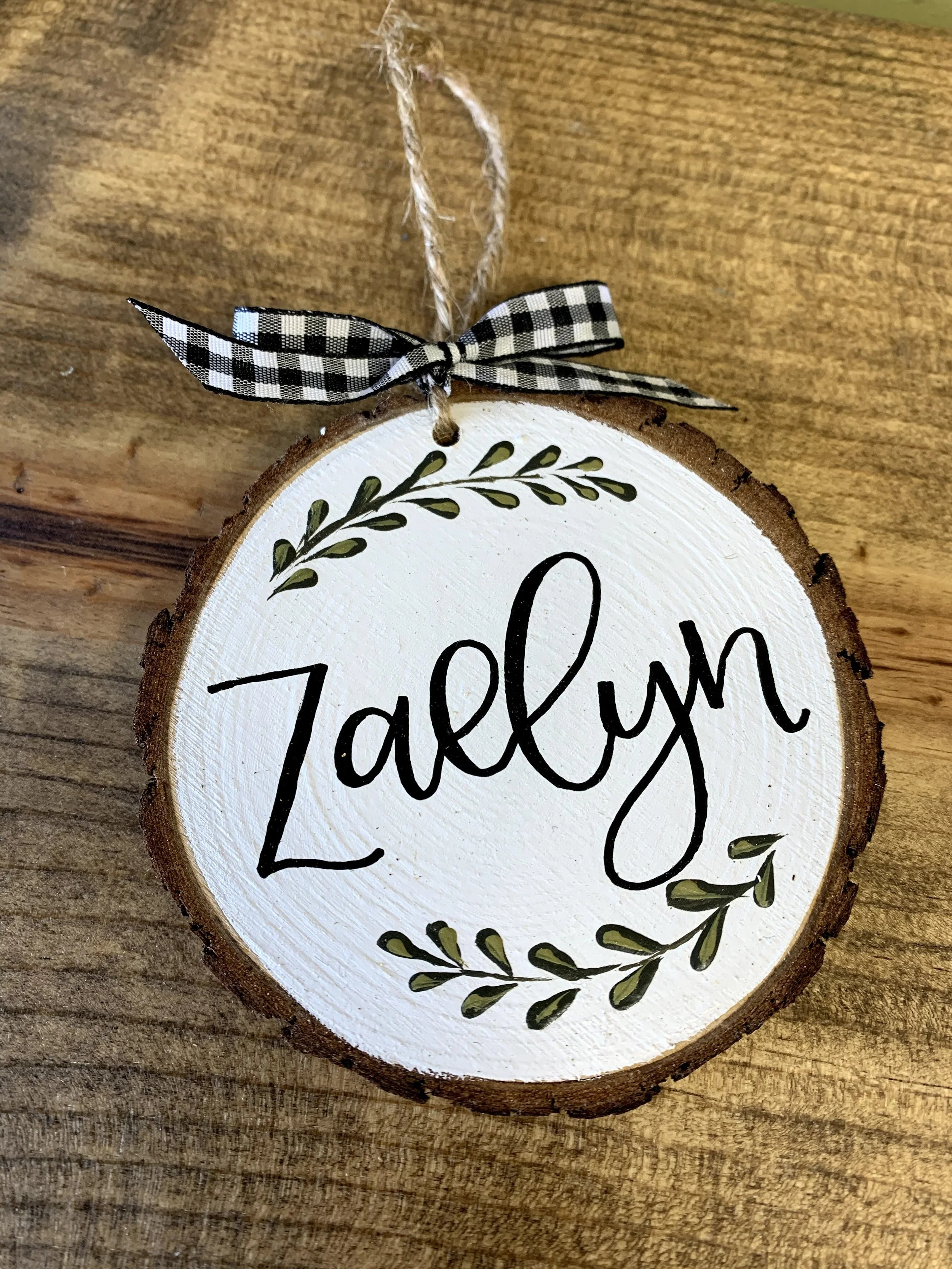 Name Ornament on Wood