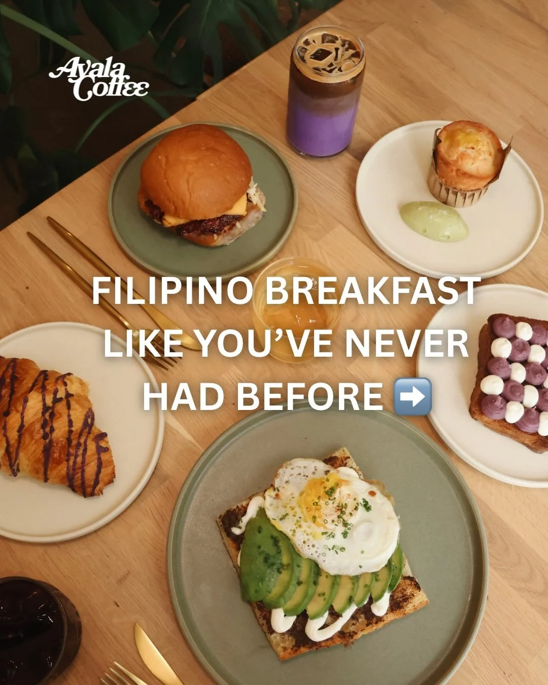 Breakfast staples at Ayala 🇵🇭☕

Made in-house, from scratch, to bring you the best quality and most authentic flavors possible. These are just some of the dishes that have been with us since opening our HQ location, plus our newest pastry that we a