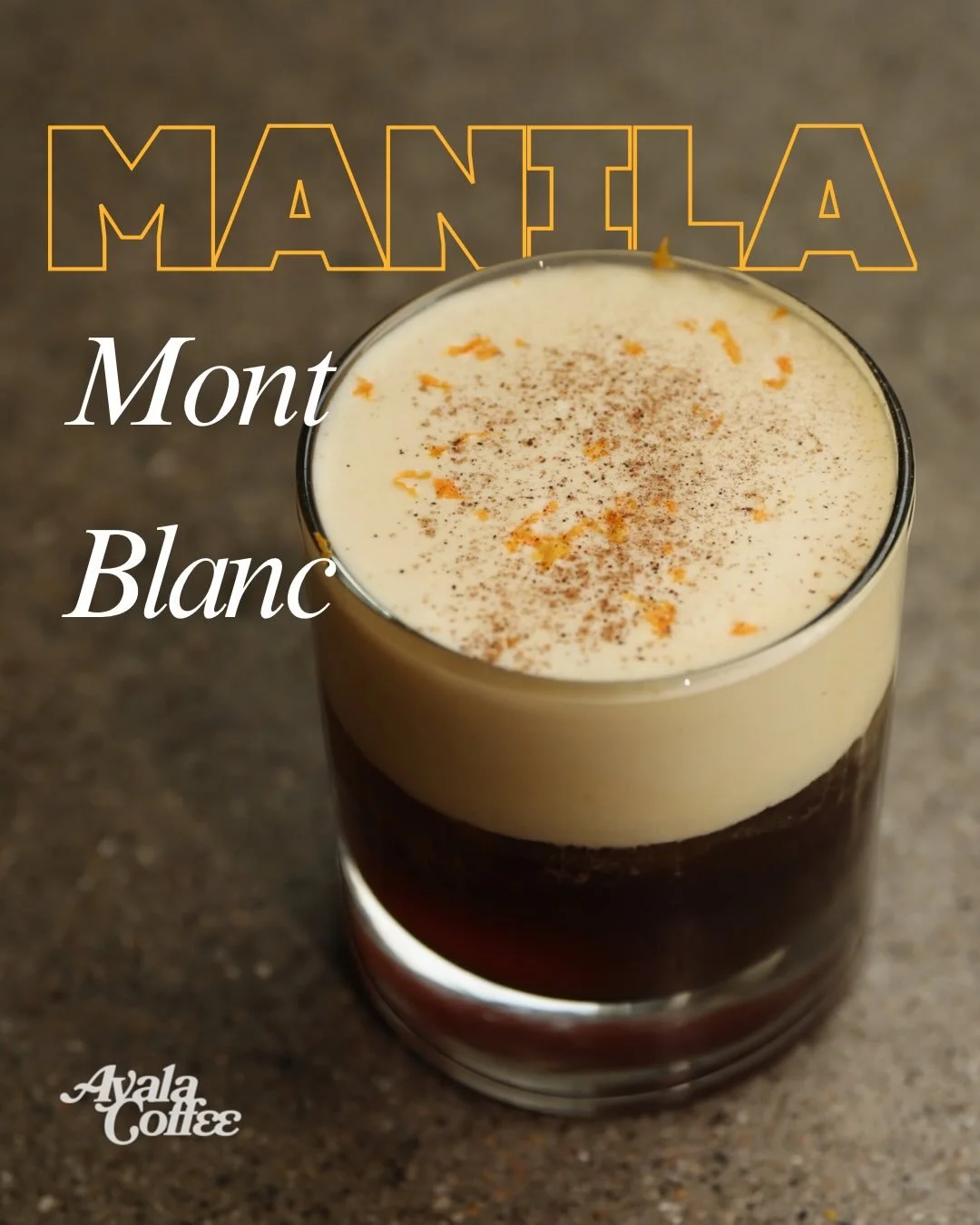 Meet the Manila Mont Blanc, one of the newest additions to our drink lineup 🧡

Cold brew and tangerine juice meet our in-house jasmine vanilla syrup, topped with a luxurious kesong puti cold foam. A touch of orange zest to add brightness, and a pinc