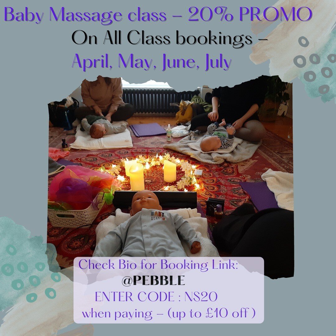 Baby massage classes (IAIMs) just released for Spring/Summer term - All Saints Church - Franciscan Rd, Tooting - Wednesday at 10am. Promotion is live. You can book any classes. Also a Great Baby shower gift for new mums expecting a baby soon. 
You ca