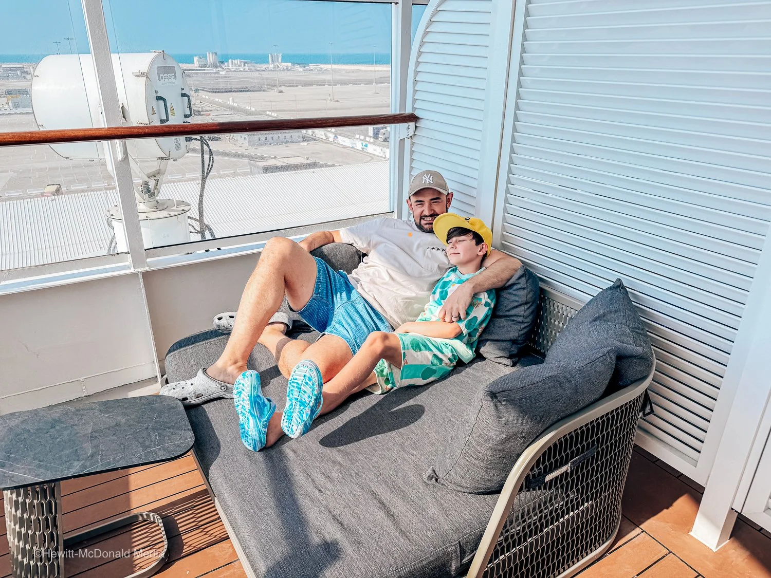 Ben and Oscar on Balcony