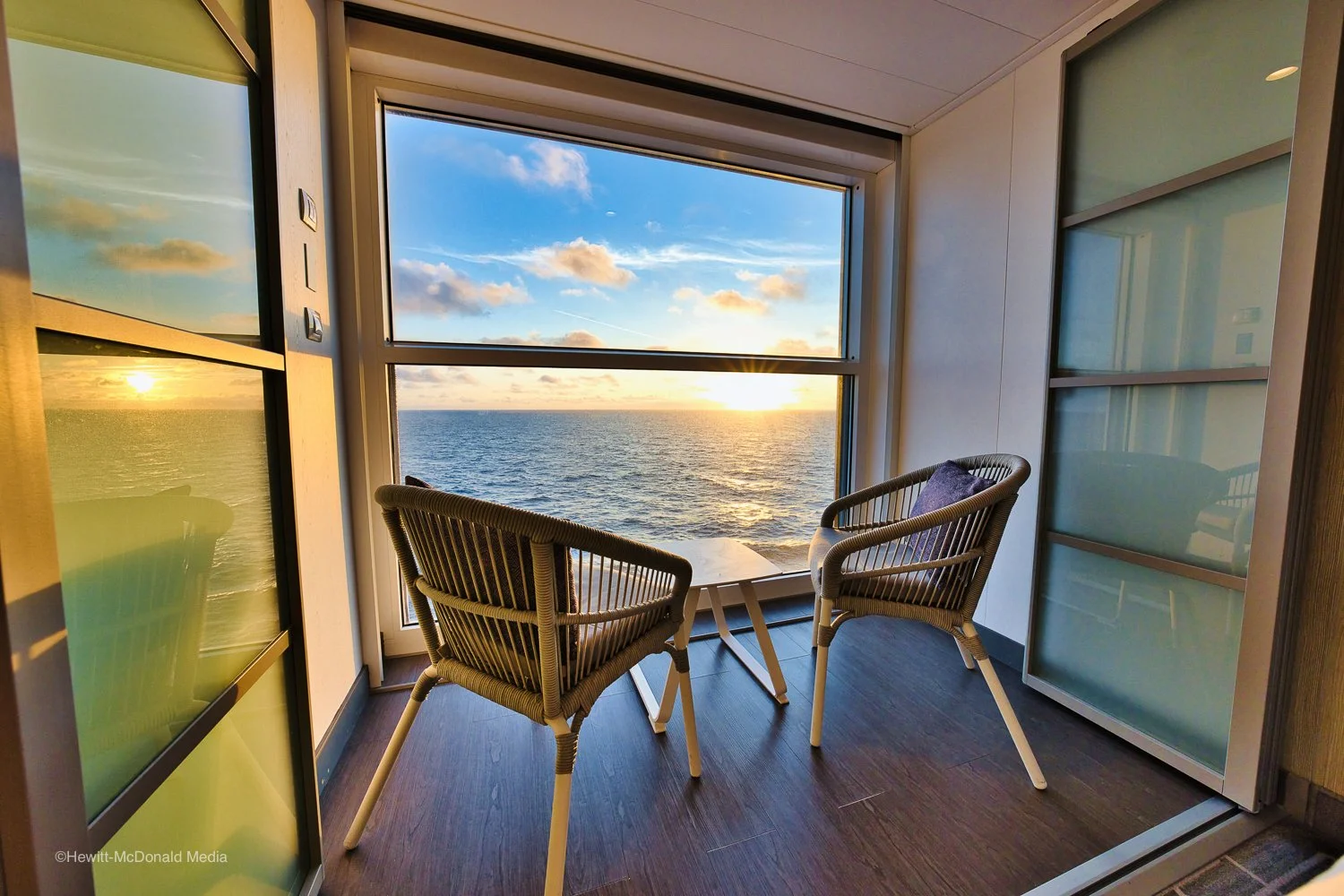 Celebrity Cruises infinite Veranda at sunset