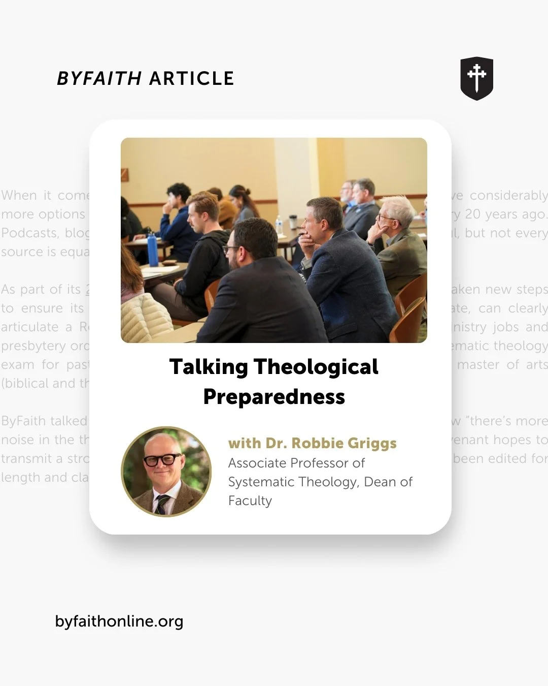 When it comes to theology, seminary-bound students have considerably more options for extracurricular content than they did 20 years ago. Podcasts, blogs, YouTube&mdash;all of these can be helpful, but not every source is equally sound.
ㅤ
The PCA's d