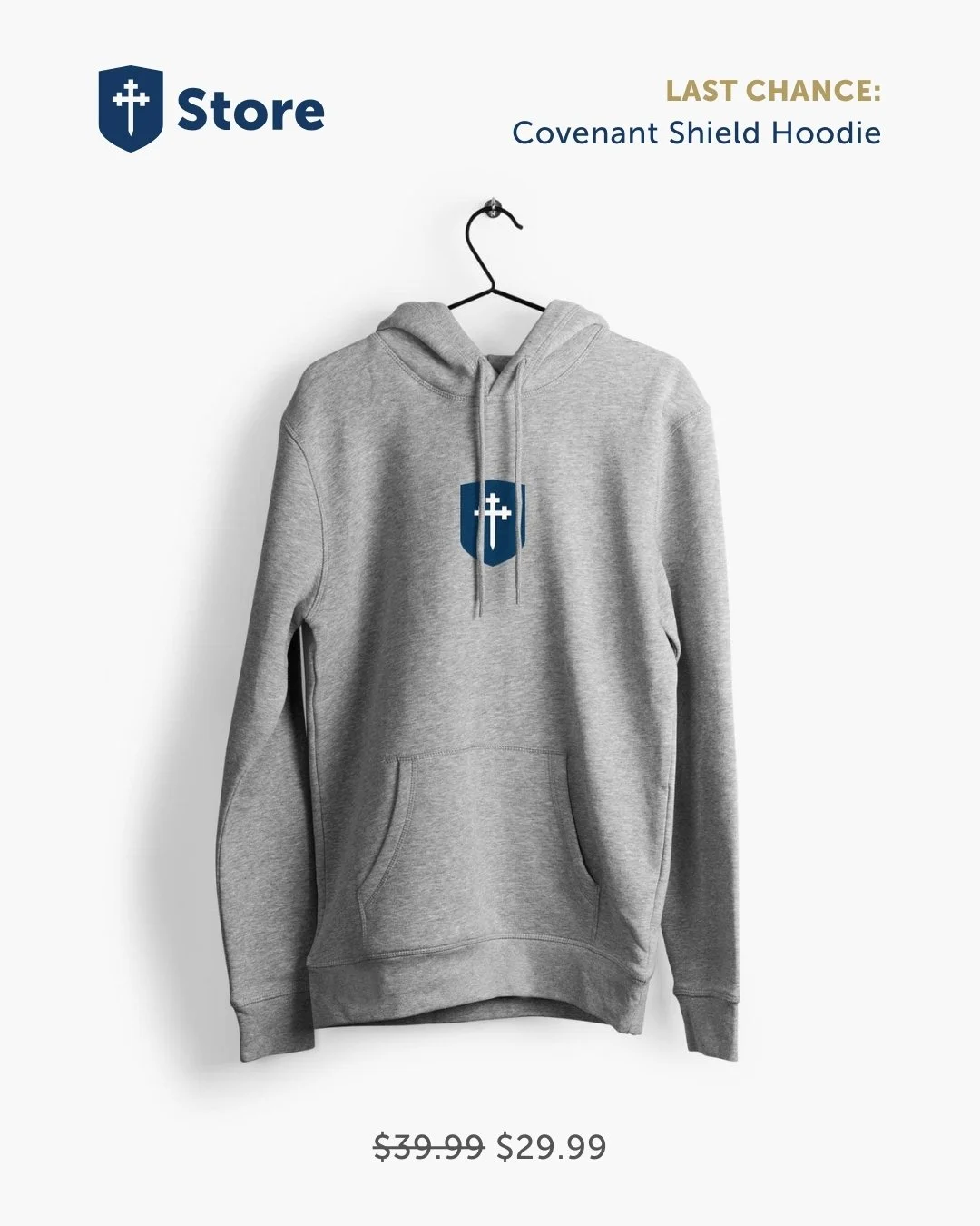 Last chance! We've been making room for some exciting new inventory in the Covenant Seminary Store. That means saying farewell&mdash;at least for now&mdash;to some of our older items.
ㅤ
Right now you can get a classic Covenant Shield Hoodie for over 