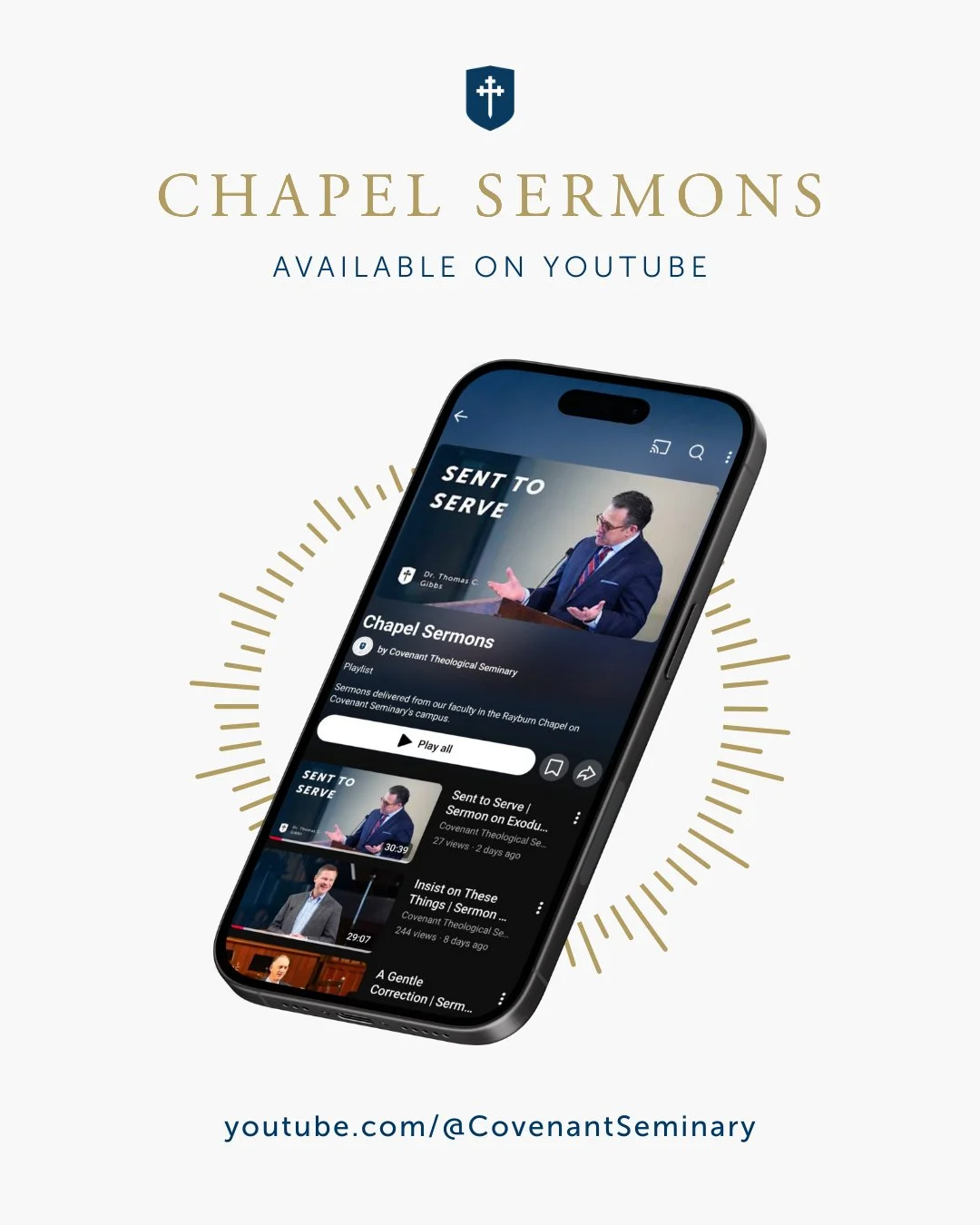 Chapel messages given by Covenant Seminary professors will now be available on YouTube! Check back throughout the semester for new sermons, including from this semester's series on the Pentateuch: "Equipping God's People."
ㅤ
Make sure to su
