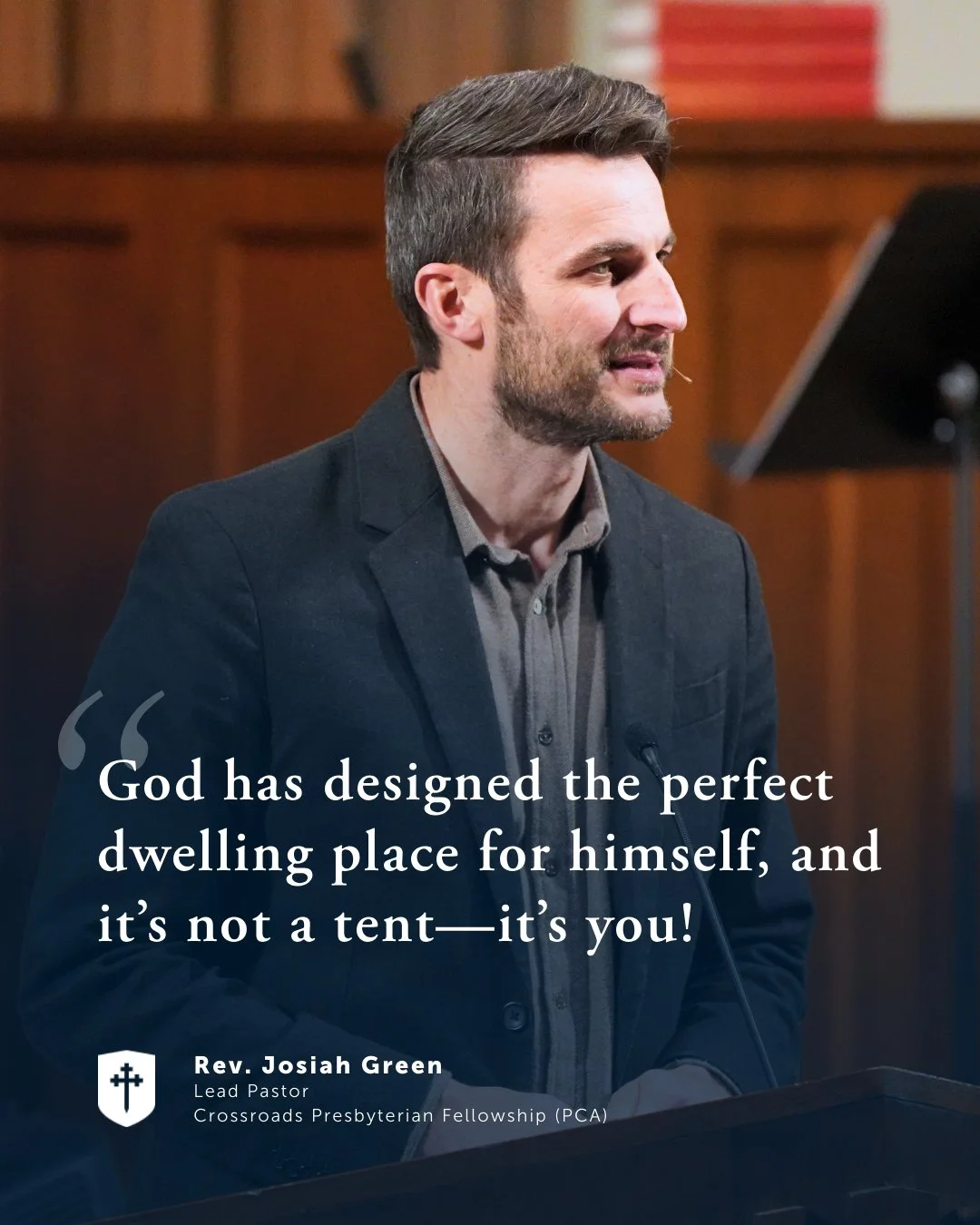 We welcomed Rev. Josiah Green, Lead Pastor of @crossroads_pres (PCA) here in St. Louis, to preach God's Word to us in chapel yesterday. His sermon, "The God Who Dwells With Us," was on Exodus 25:1&ndash;9 and 29:43&ndash;46 and reminded us 