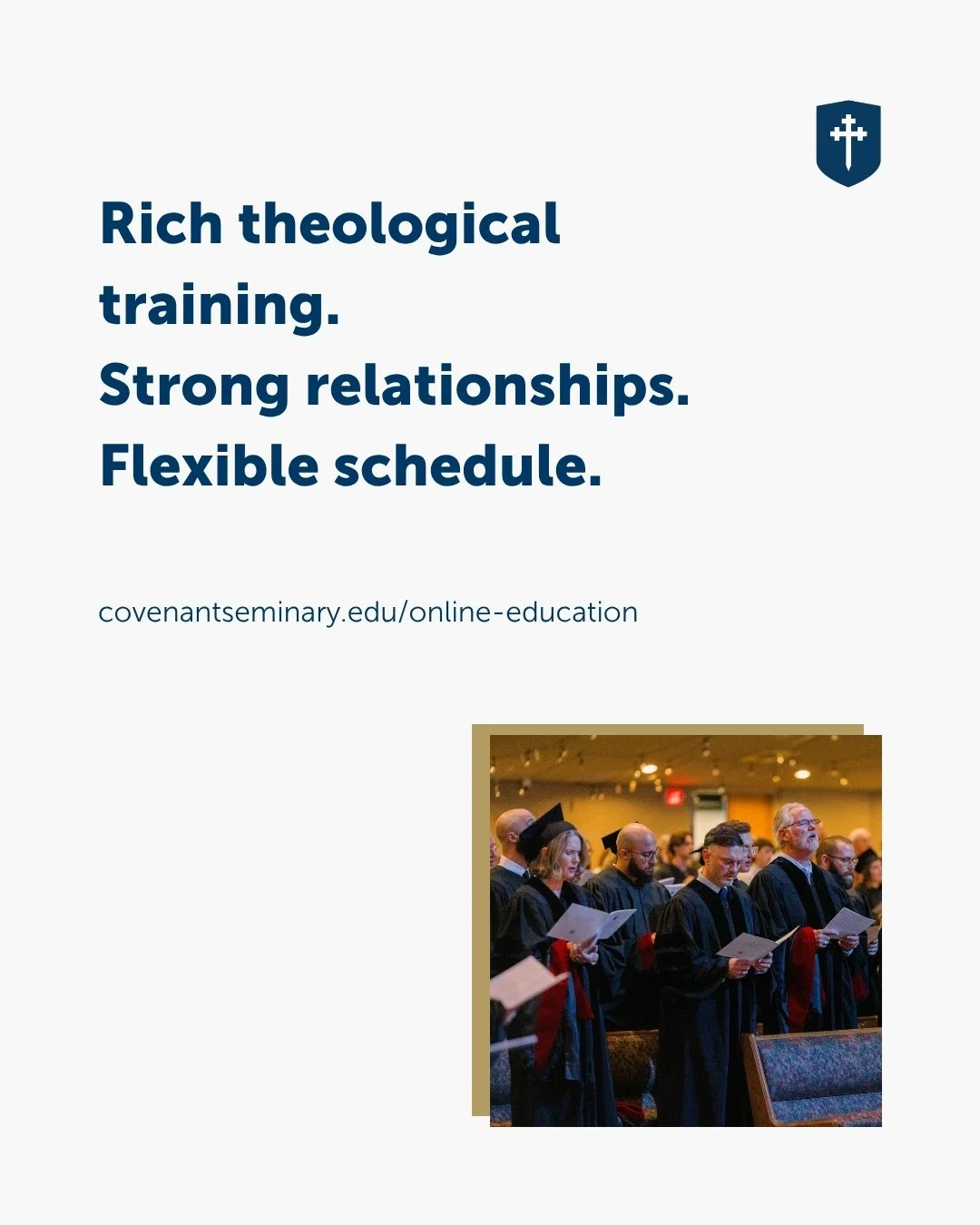 Online &ne; alone.
ㅤ
Covenant Seminary works to provide an educational experience for online students that encourages and fosters Christian community.
ㅤ
Cohort groups, discussion tools, staff support, and more make it easier for hybrid and online stu