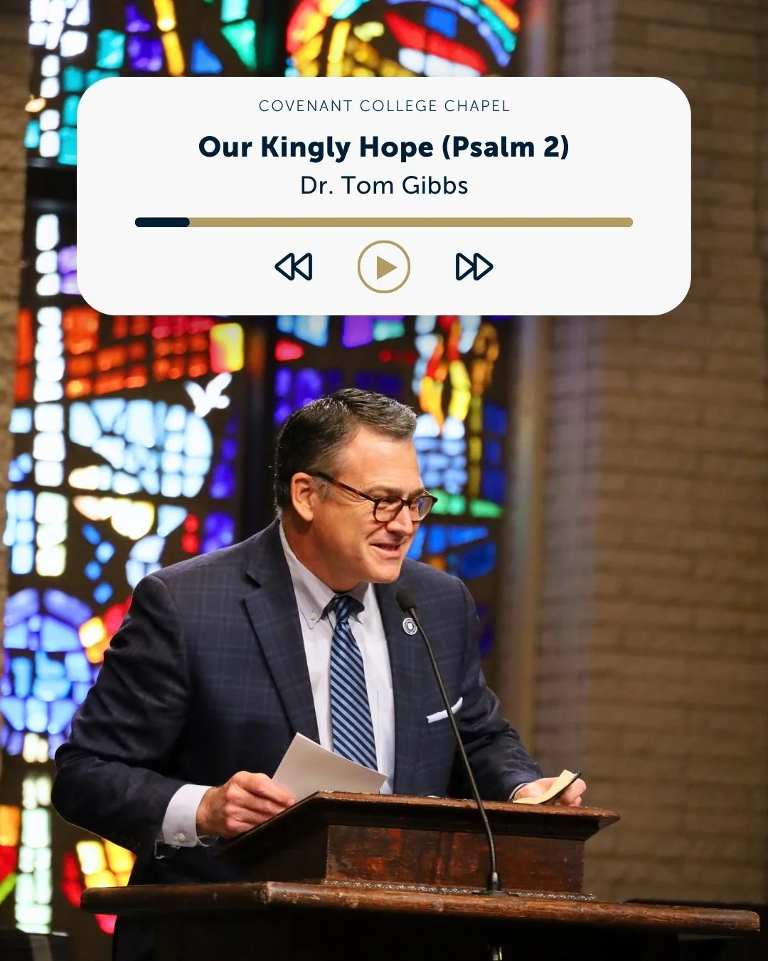 President Dr. Tom Gibbs had the opportunity last week to speak in chapel at Covenant College on Psalm 2, "Our Kingly Hope." We're grateful for the many years of fruitful partnership we have enjoyed with this sister institution.
ㅤ
Watch or l