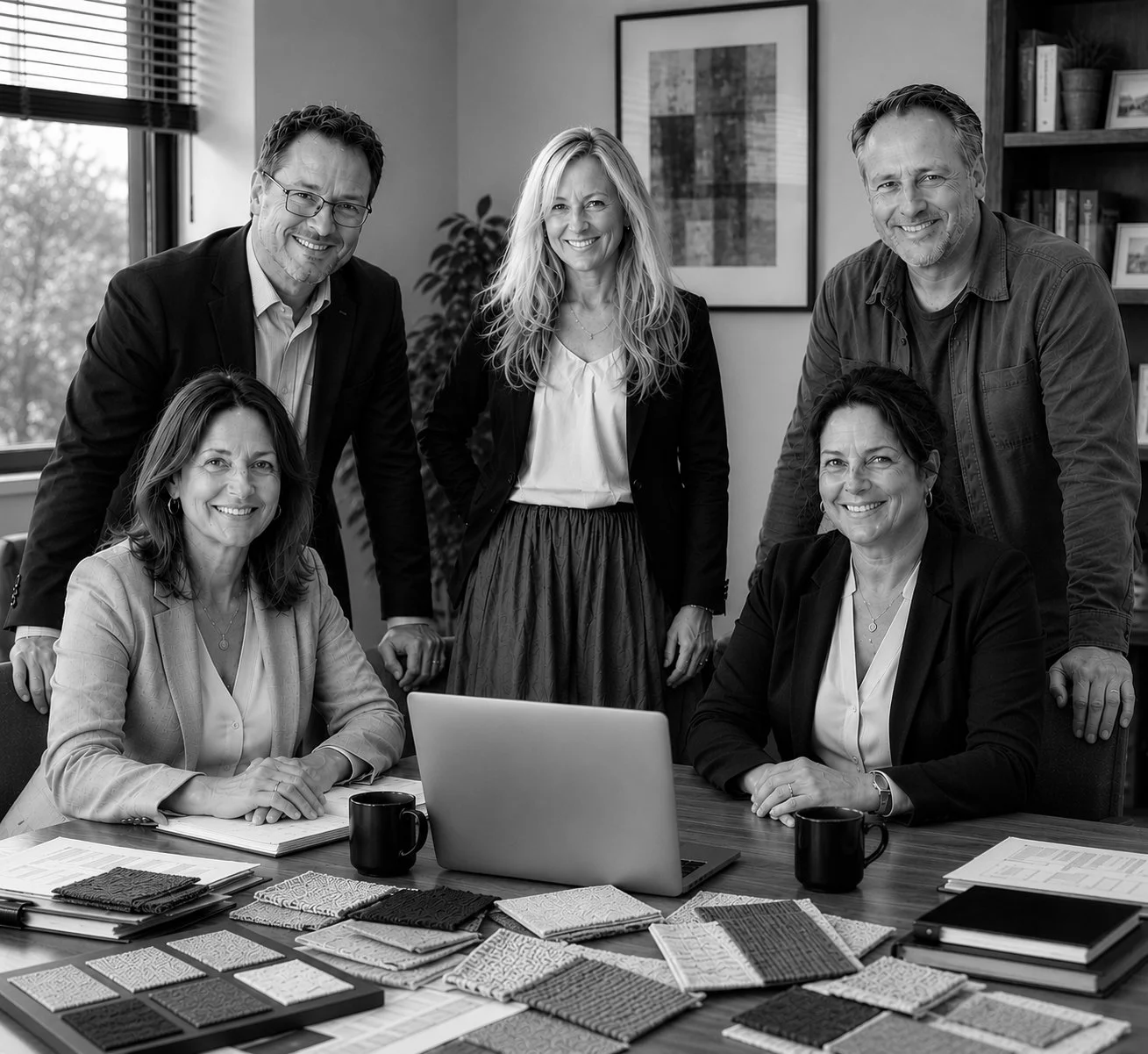 This is the Pianta Design Team, a group of 5 professionals, interior designers, architects and project managers'