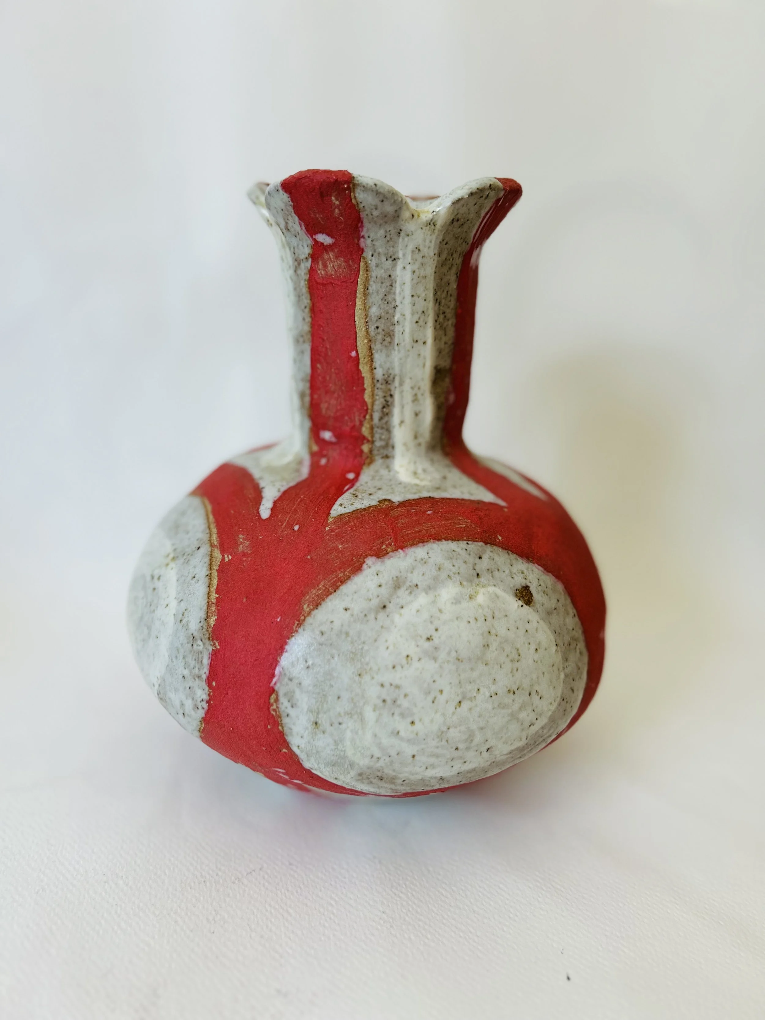 SCARLET BRUSHSTROKES VASE