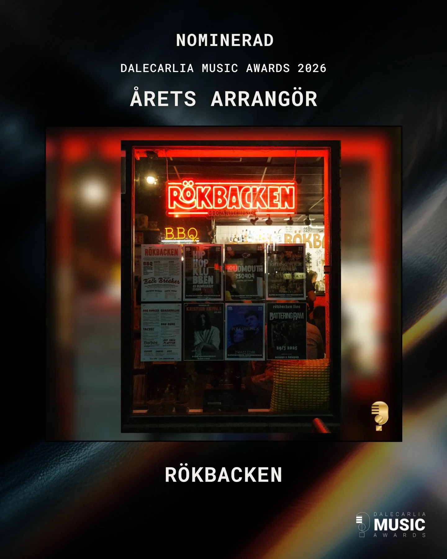 Dalarnas minsta scen nominerad till &aring;rets arrang&ouml;rer p&aring; @dalecarliamusicawards? Jor&aring;, s&aring; &auml;re.