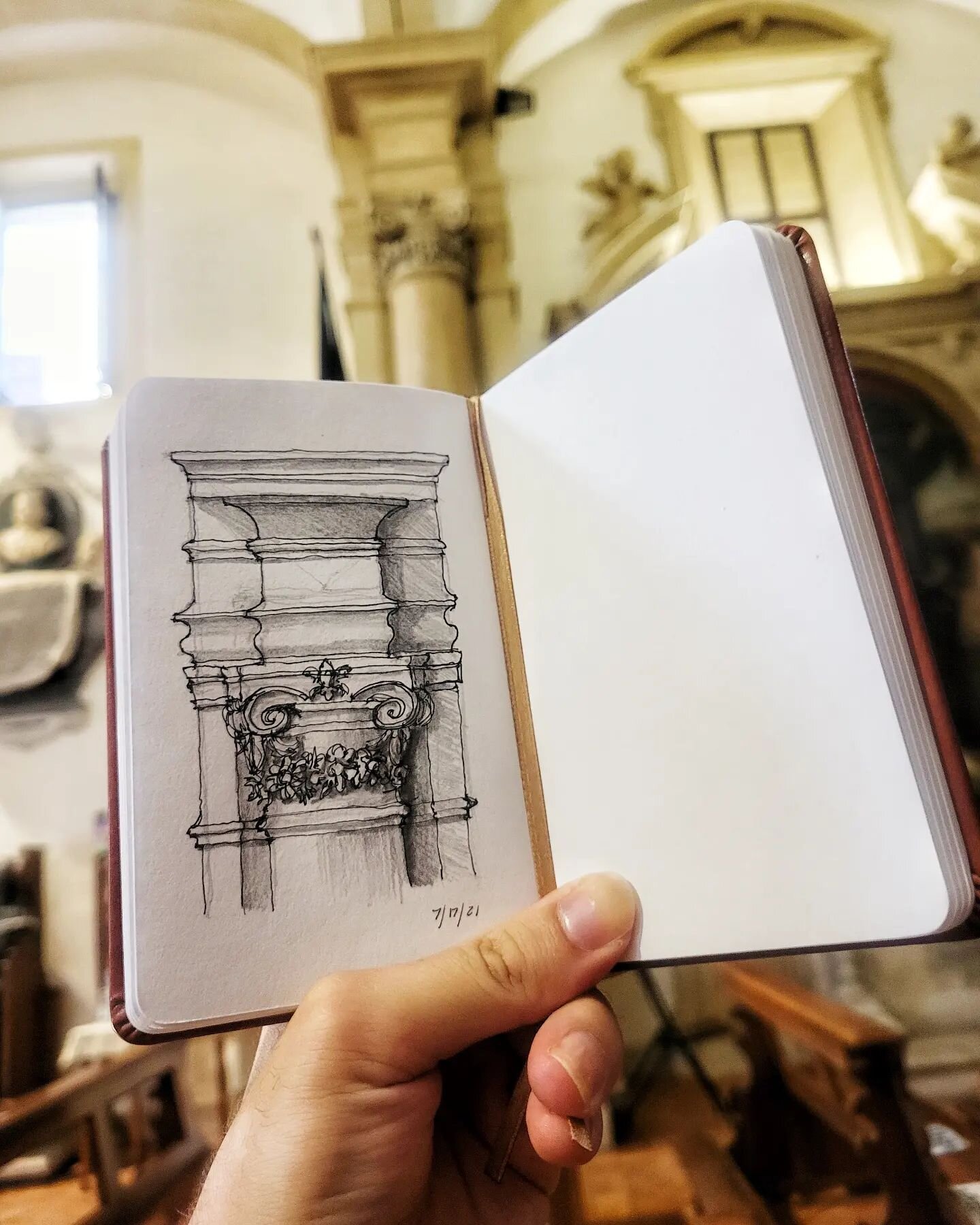 Looking back at one of our sketches from a day trip to Siena. Italian chapels and churches are some of my favorite buildings to study. The use of classical orders and decorative detail is done with such execution that there is always a wealth of know