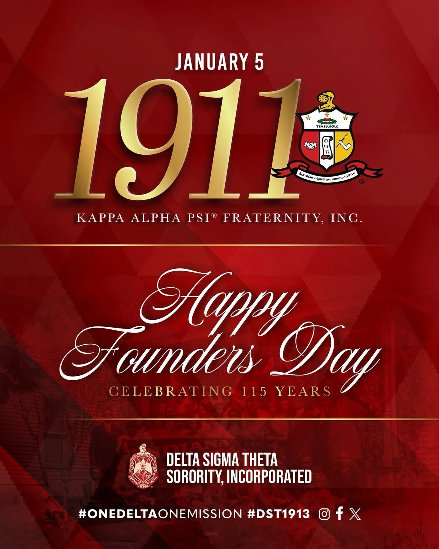 Congratulations to the keen, knowledgeable,  and kindhearted men of Kappa Alpha Psi Fraternity, Incorporated, on 115 years of brotherhood and service! Today we celebrate your commitment to achievement in every field of human endeavor. May you continu