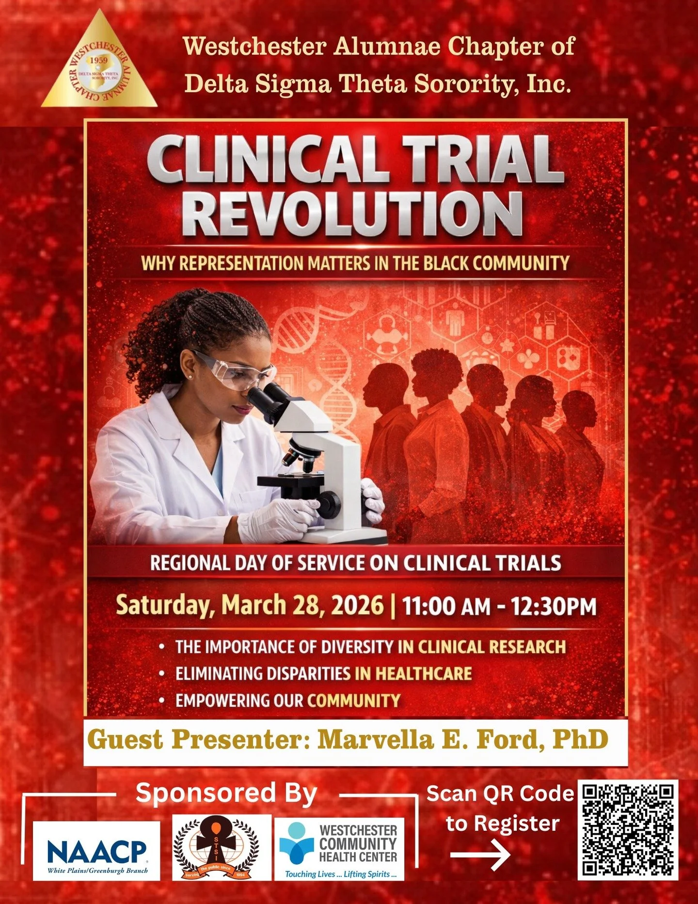 Regional Day of Service: Clinical Trial Revolution &ndash; Why Representation Matters in the Black Community

Join us for an important virtual conversation on the role of Black representation in clinical trials and its impact on improving health outc