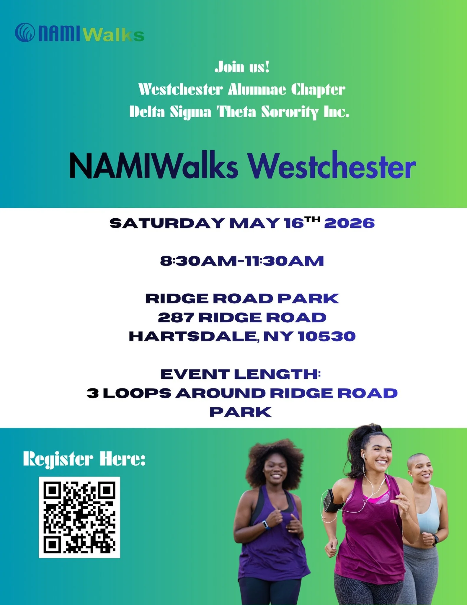 The Westchester Alumnae Chapter of DST is honored to be a Bronze sponsor for the annual NAMIWalks Westchester. Join us on Saturday May 16, 2026 at Ridge Road Park in Hartsdale, NY as we come together to support mental health awareness.

Link in bio!
