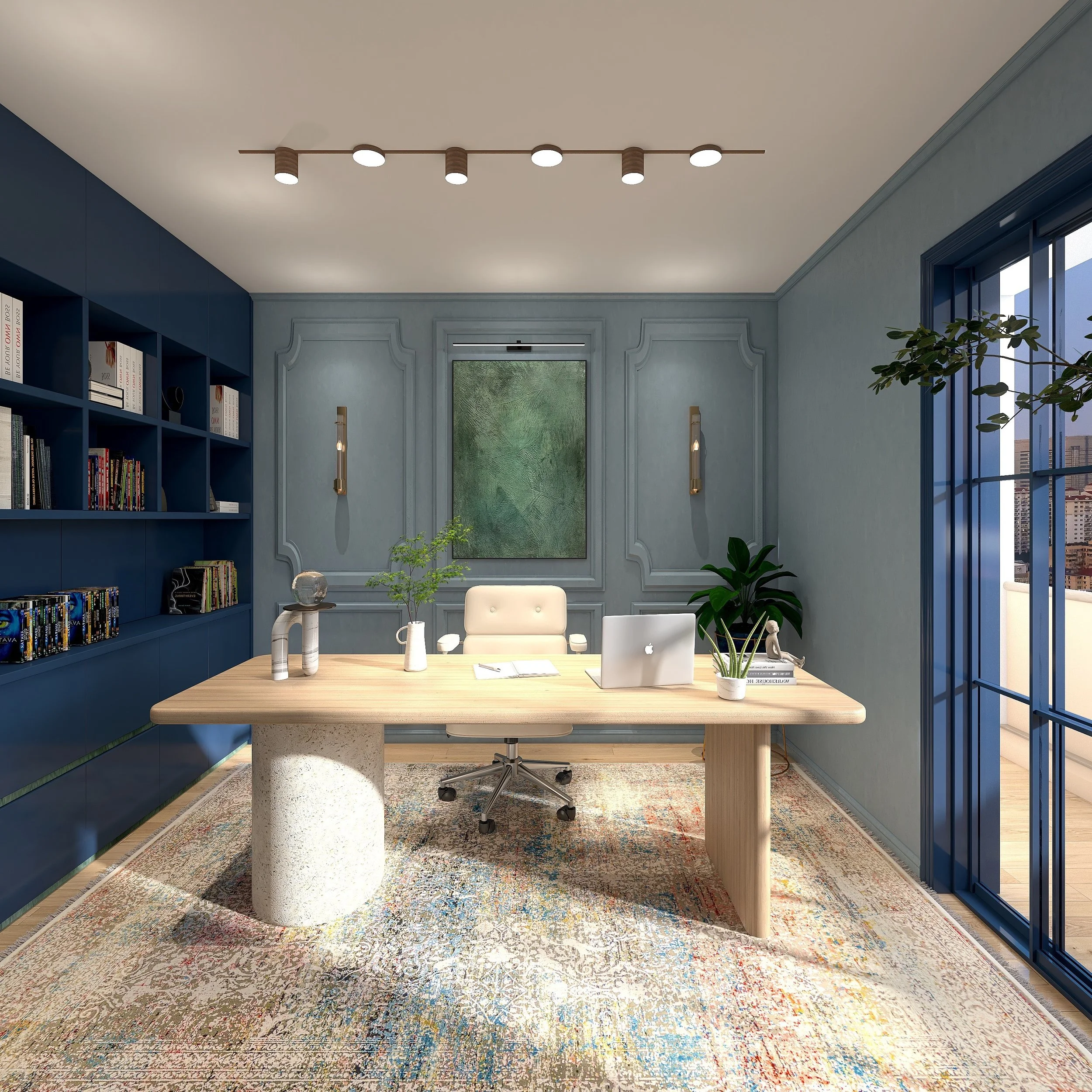 HOME OFFICE IN BLUE
.
.
.
#interiordesign by @rendessance #homeofficedesign #homeofficedecor #bluedesign #bluedecor #blueoffice #luxuryhomes #luxuryhome #luxurylifestyle #luxuryhomedesign #luxuryhomedecor #luxuryhomestyle #luxuryhomeinteriors #luxury