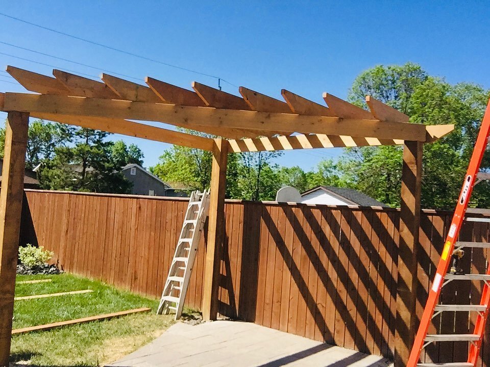 Stay cool in this heat wave with a new Pergola! 

Swipe to see the final product! 

#landscape #landscaping #winnipeg #manitoba #fli