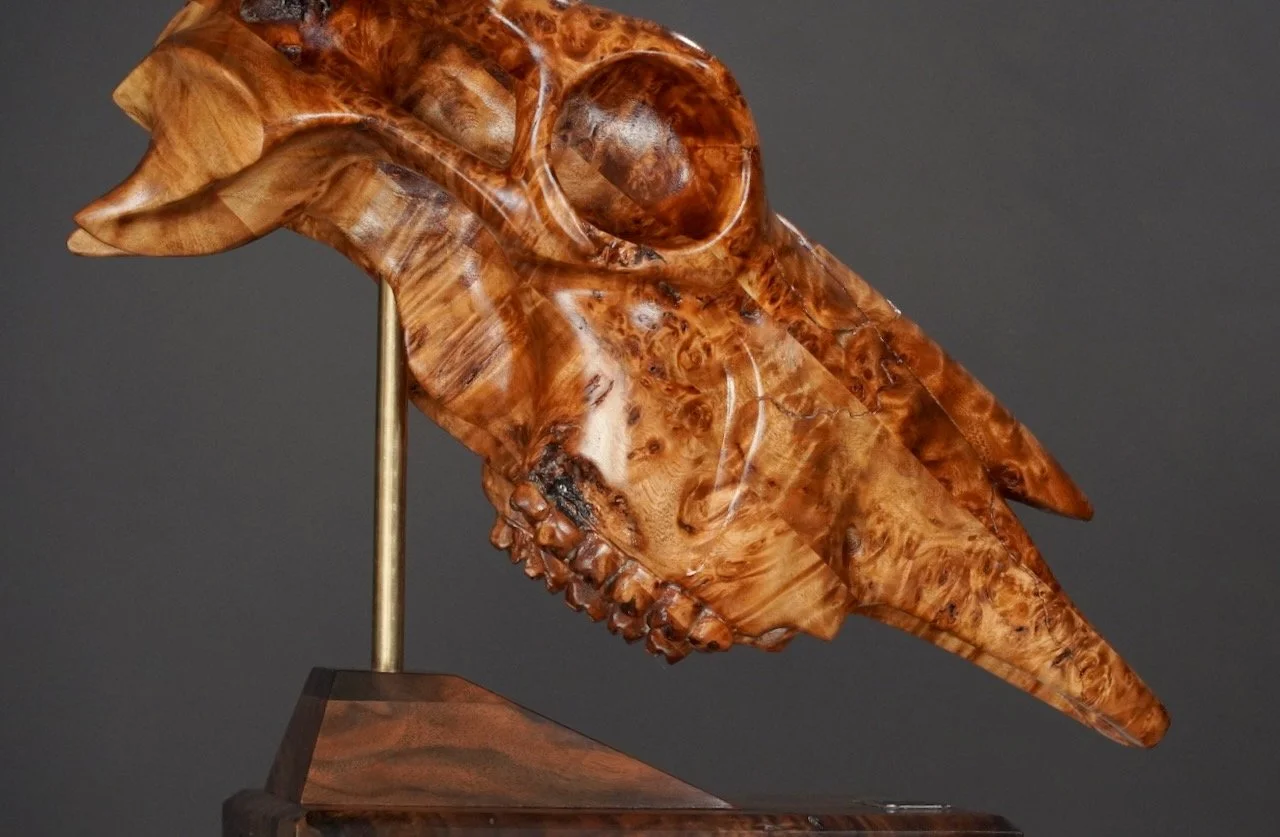 Bullseye,  Blake McFarland BM sculptures Bull Skull