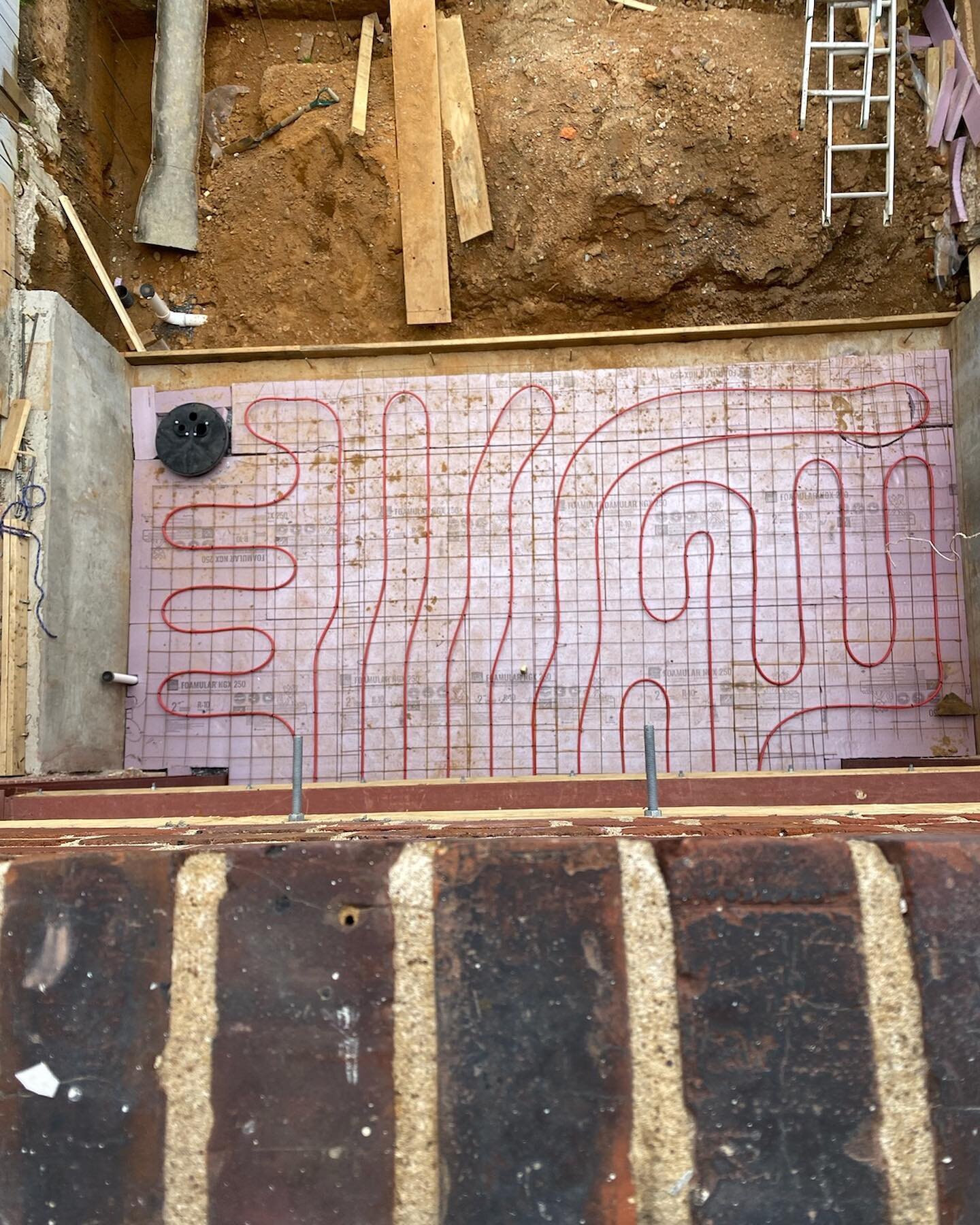 Pex tubing roughed in for hydronic heat in the slab.  This detail will help keep our clients cozy this winter.  Thoughtful upgrades make all of the difference.