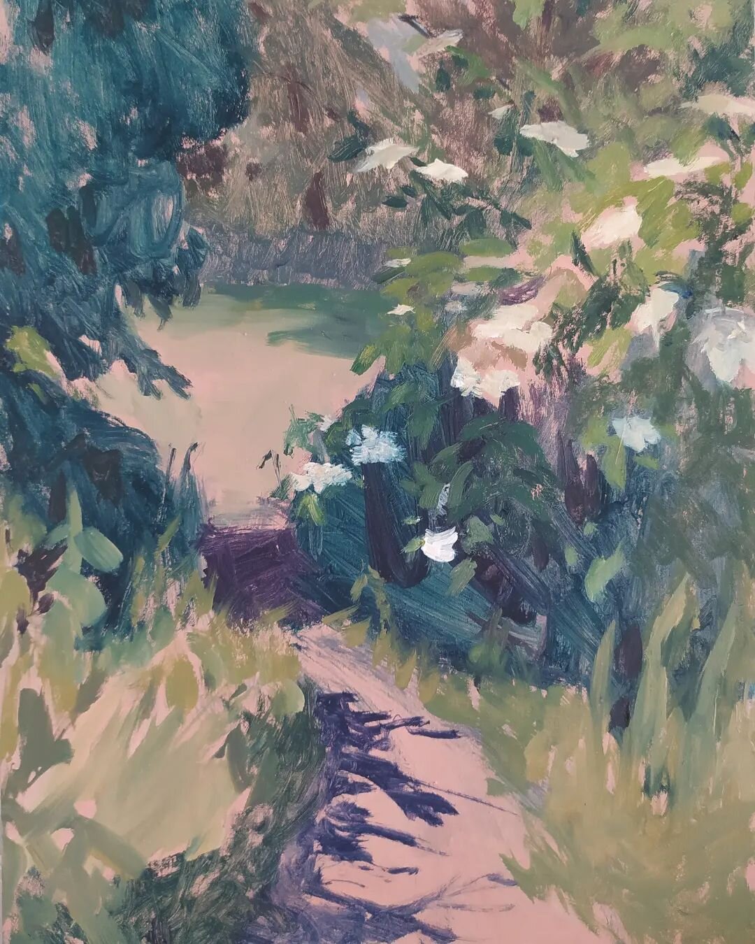 May day #Sketch to be developed into a larger painting. #pleinairpainting #pleinair  #pitturaenpleinair  #paintdaily  #parcodellacaffarella #parcoappiaantica #caffarellapark #contemporaryrealism #paintitaly