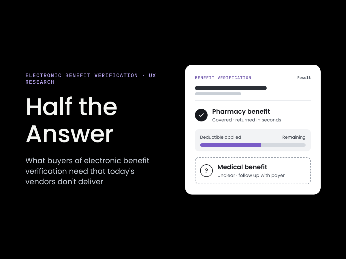 What buyers of electronic benefit verification need that today’s vendors don’t deliver
