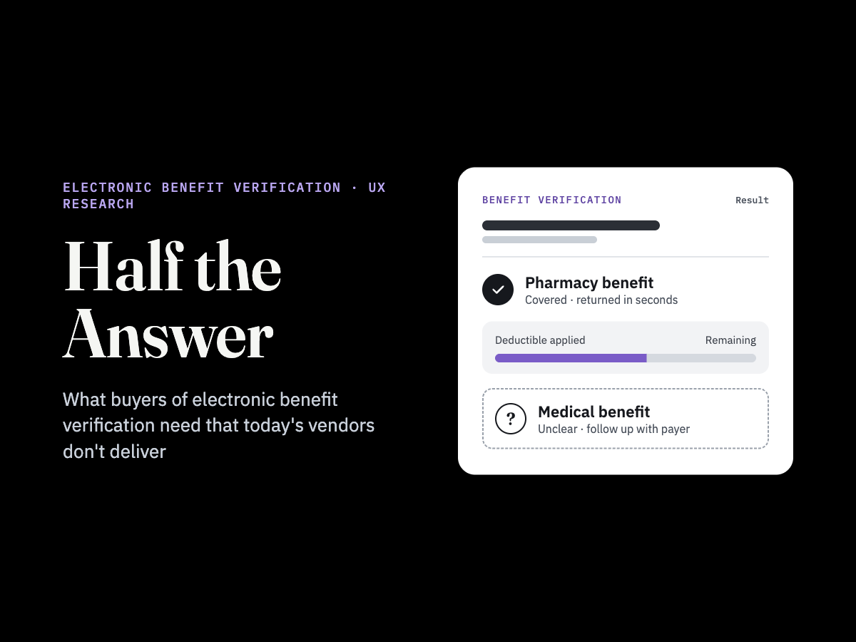 Electronic Benefit Verification · UX Research