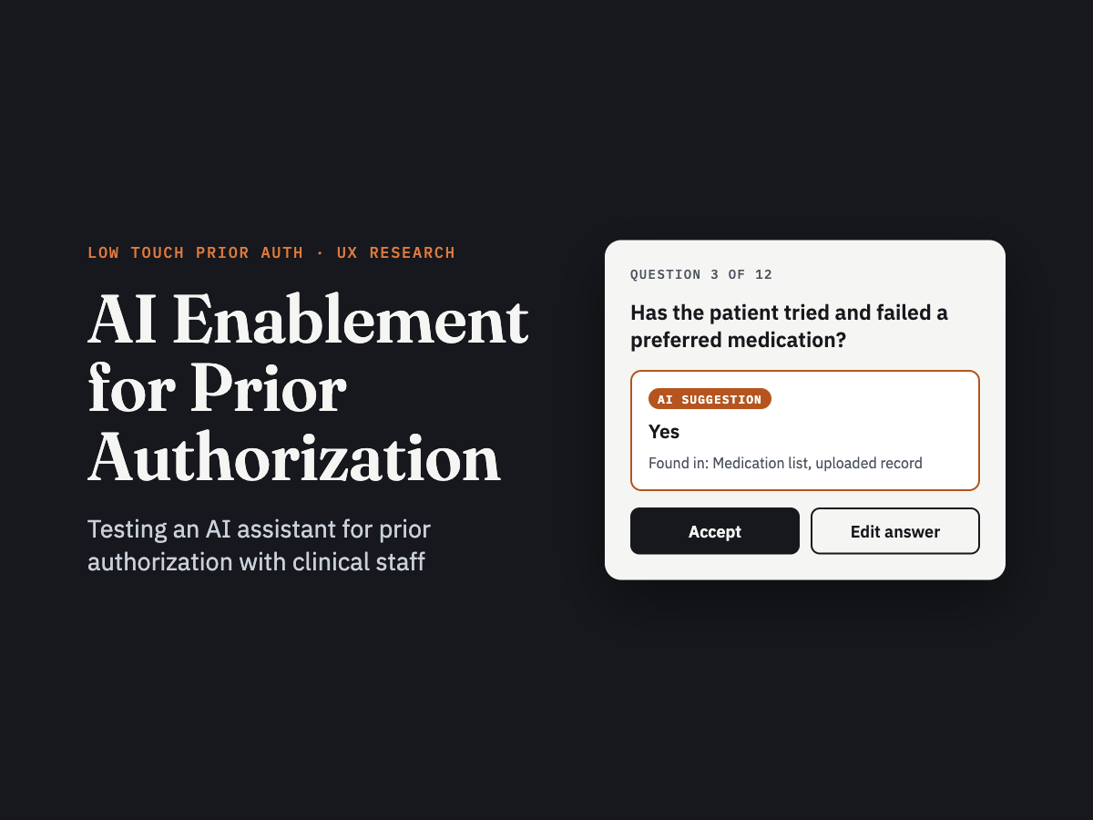 Testing whether clinicians would trust AI to help with prior authorization.