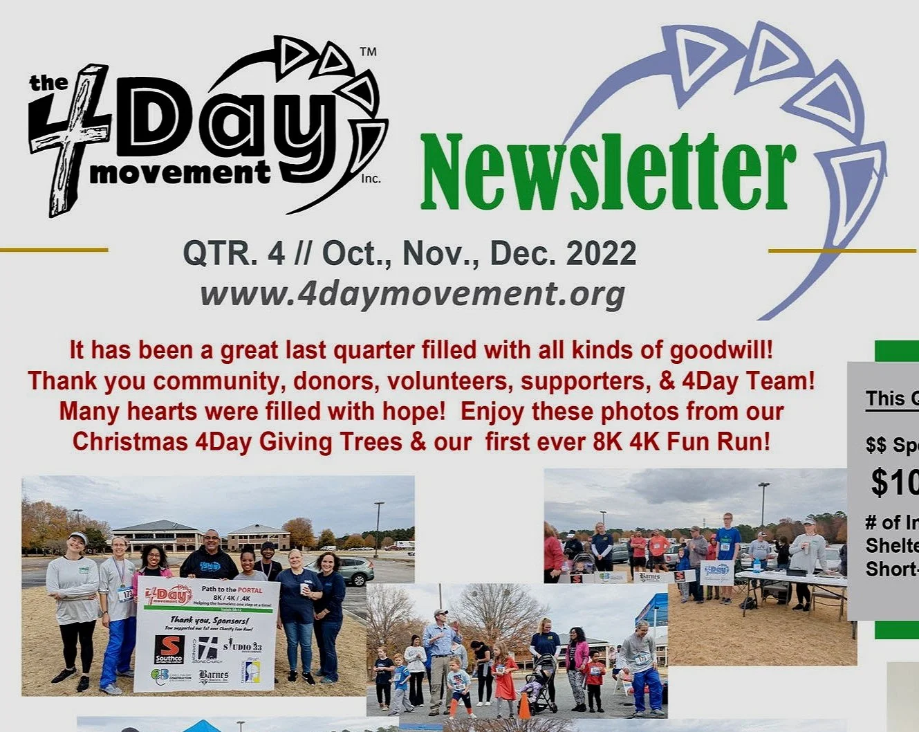 Q4 2022 4Day Movement, Inc. Newsletter:  Rounding out the Year