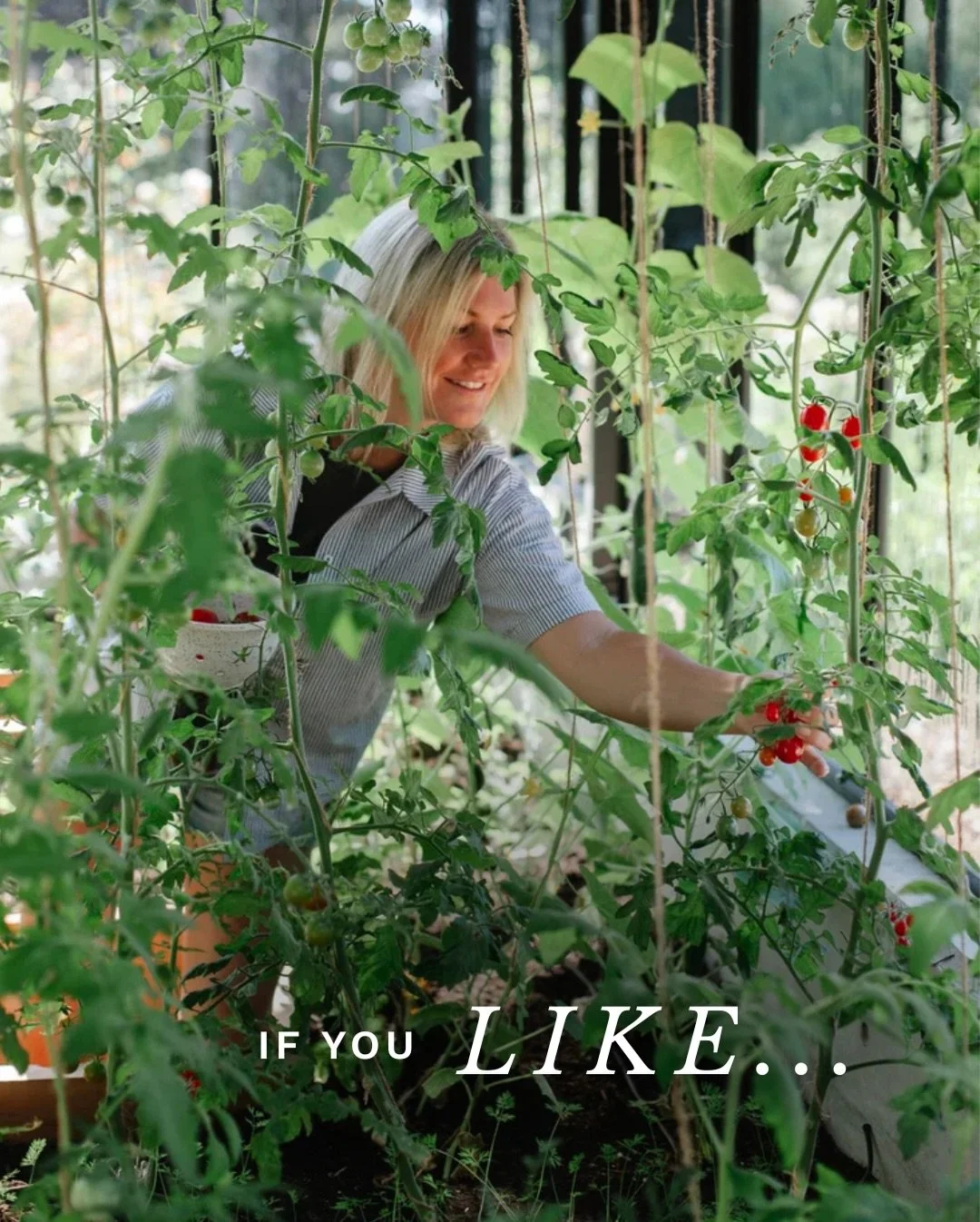 If you like&hellip;

🥕 Growing your own food

🌱 Getting your children in the garden

🍅 Vertical growing techniques

🥗 Garden-to-table recipes

🏡 Sustainable &amp; non-toxic home decor

💐 Making your own bouquets

🔨 Step-by-step DIY builds

🪰 