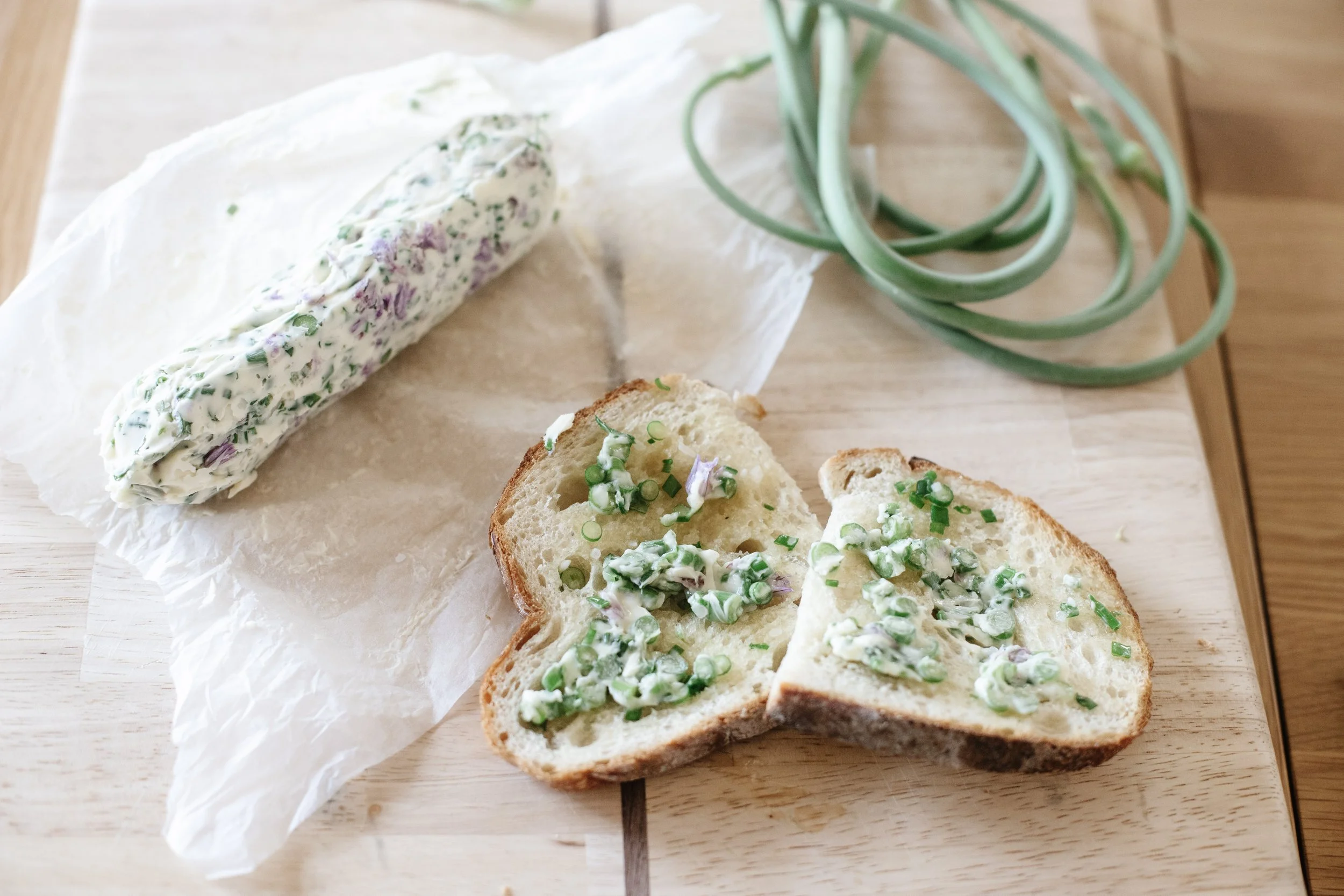 How to Make Garlic Scape Butter