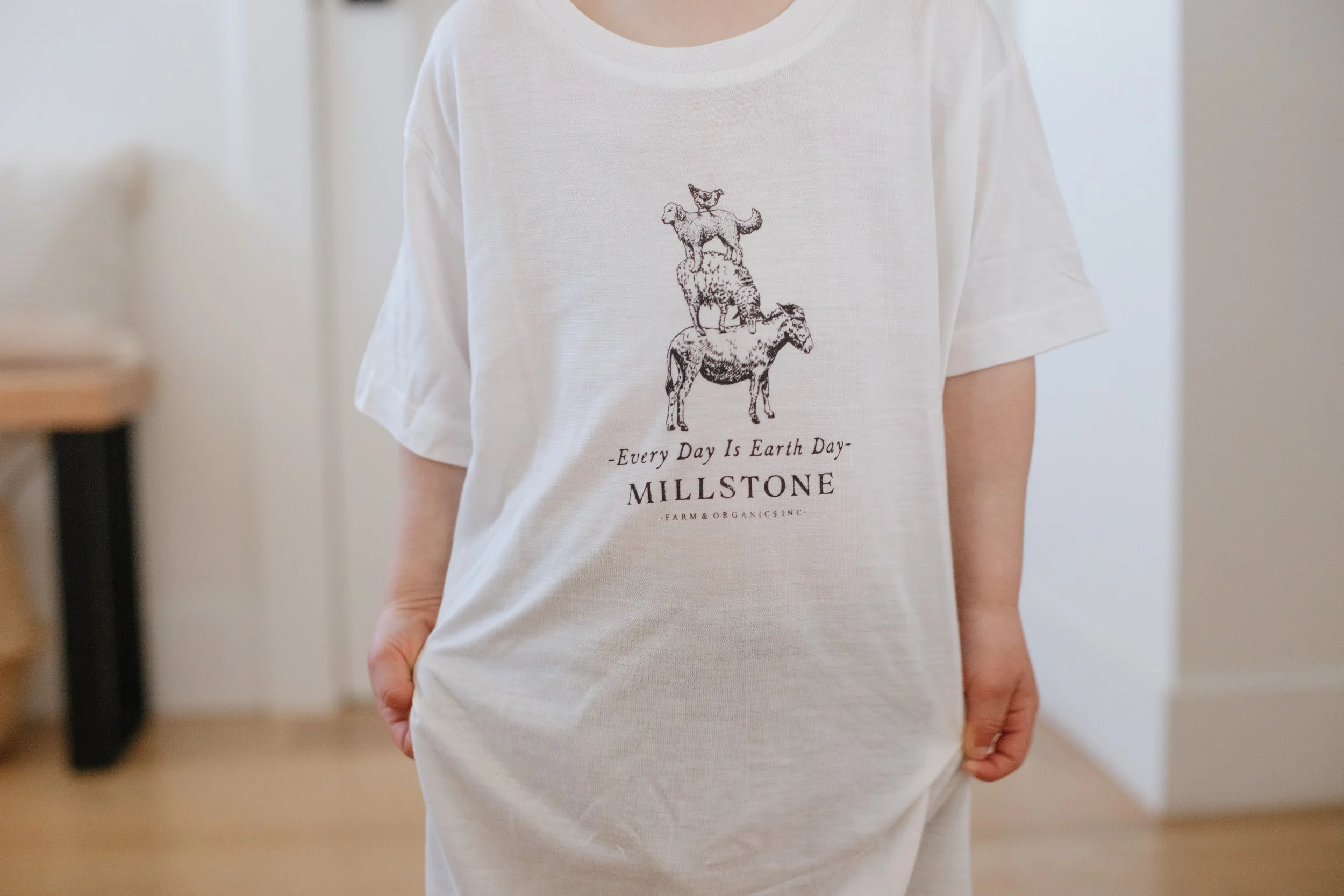 T-shirt reads "Every day is Earth Day"