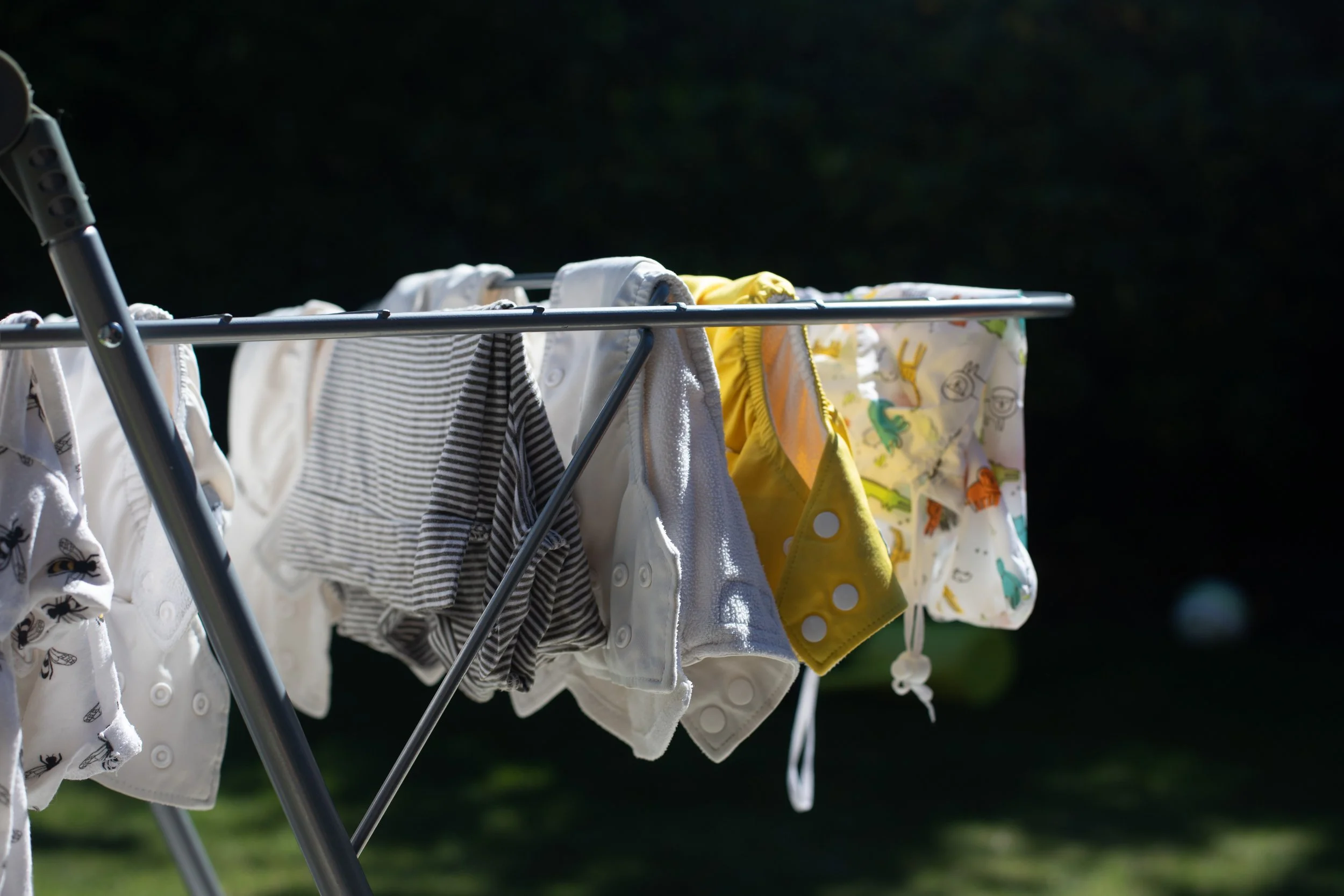 Laundry hanging to dry outside