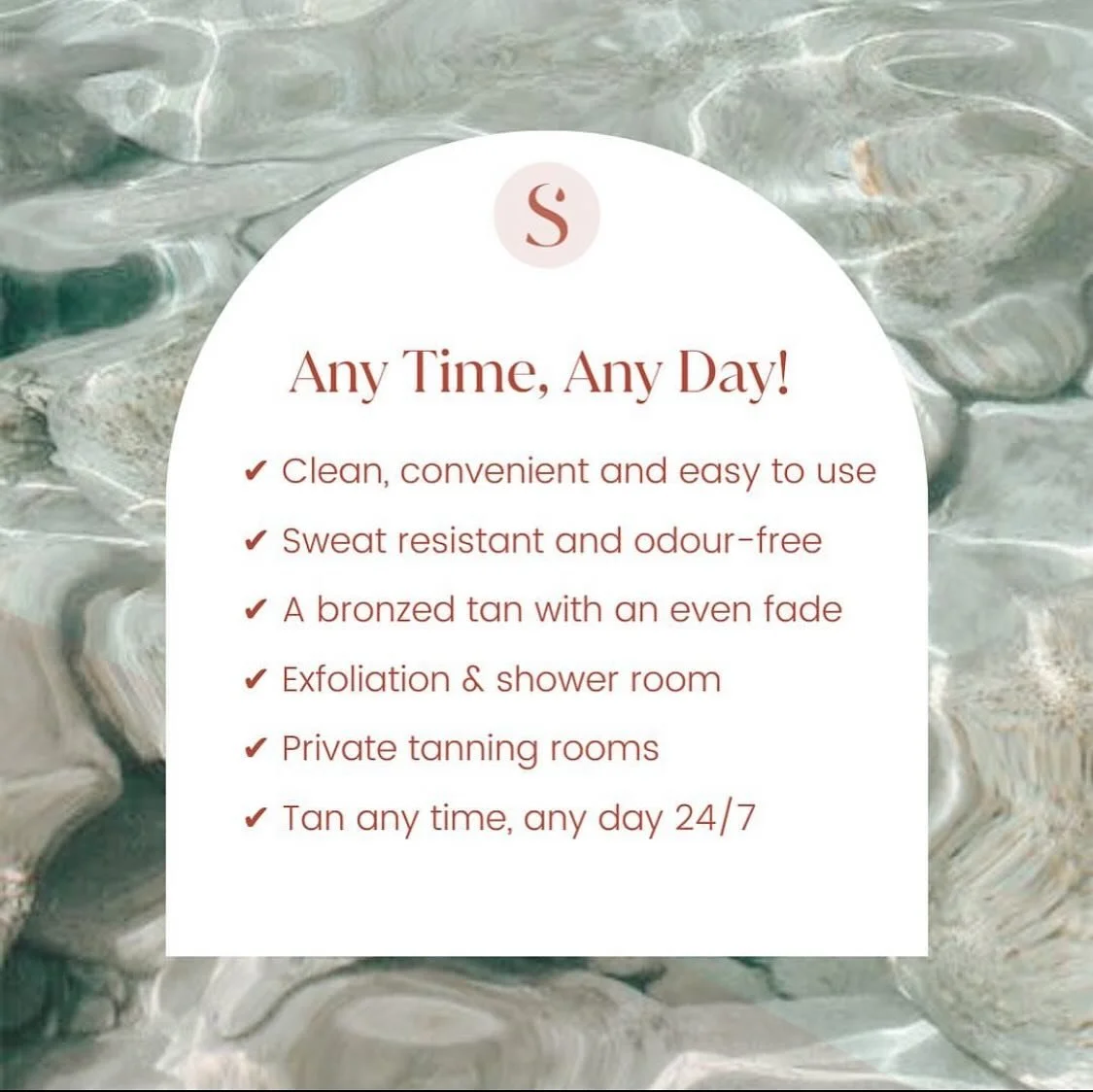 We get it&hellip; scheduling appointments can be a struggle when you have a busy lifestyle! 🥴 

That&rsquo;s why we have made the process of getting a professional spray tan quick, easy and convenient 👏🏽 

✔︎ 24/7 access&nbsp;
✔︎ Book through the 
